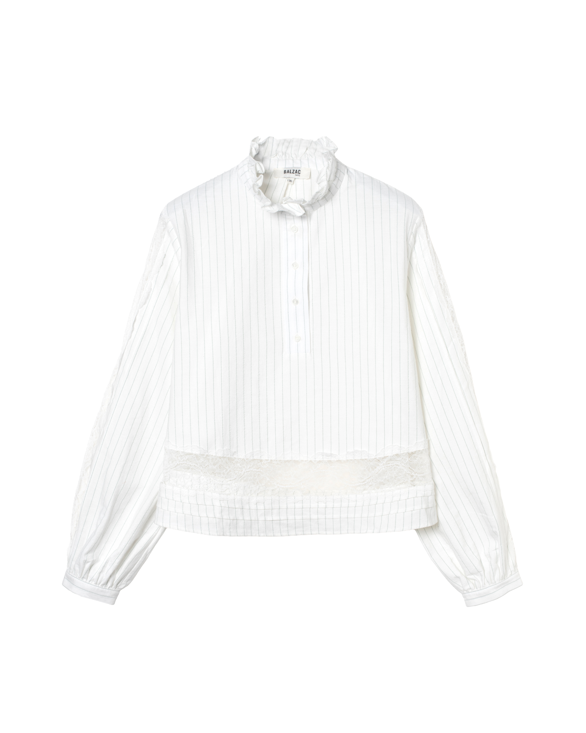 Eloise blouse with green and ecru stripes - Sophie Hallette x Balzac Paris