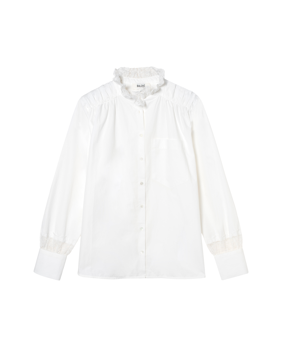 Leonor shirt in natural white and lace