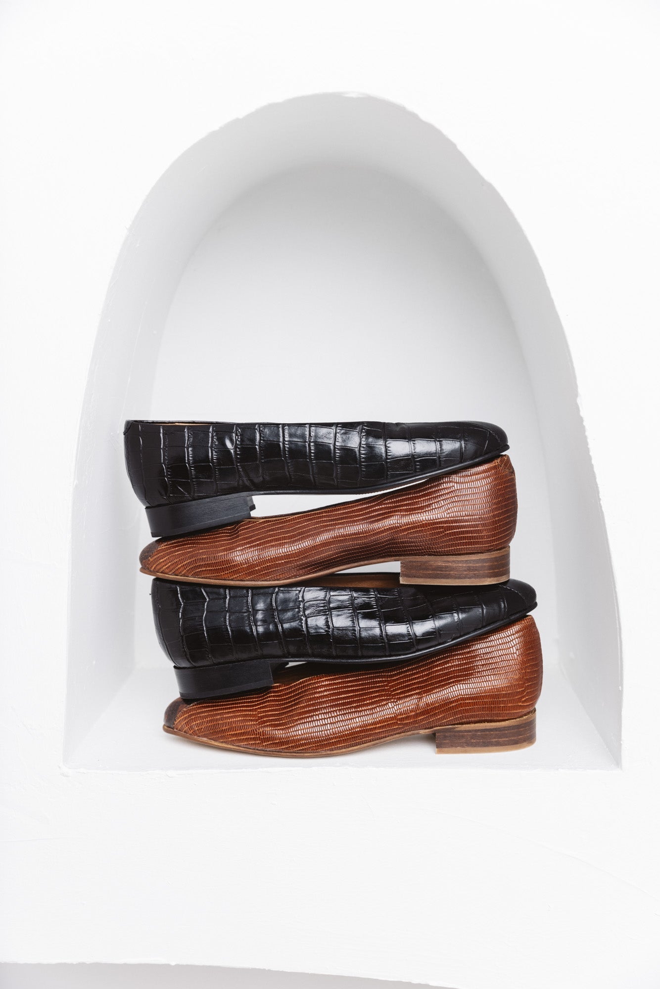 Ballerines Flèche patchwork noir