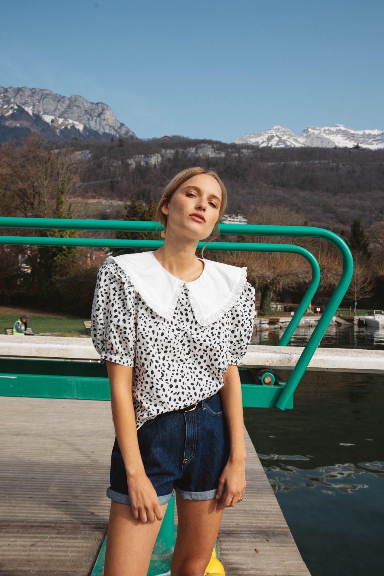 Blouse Exquise imprimé tacheté noir animal