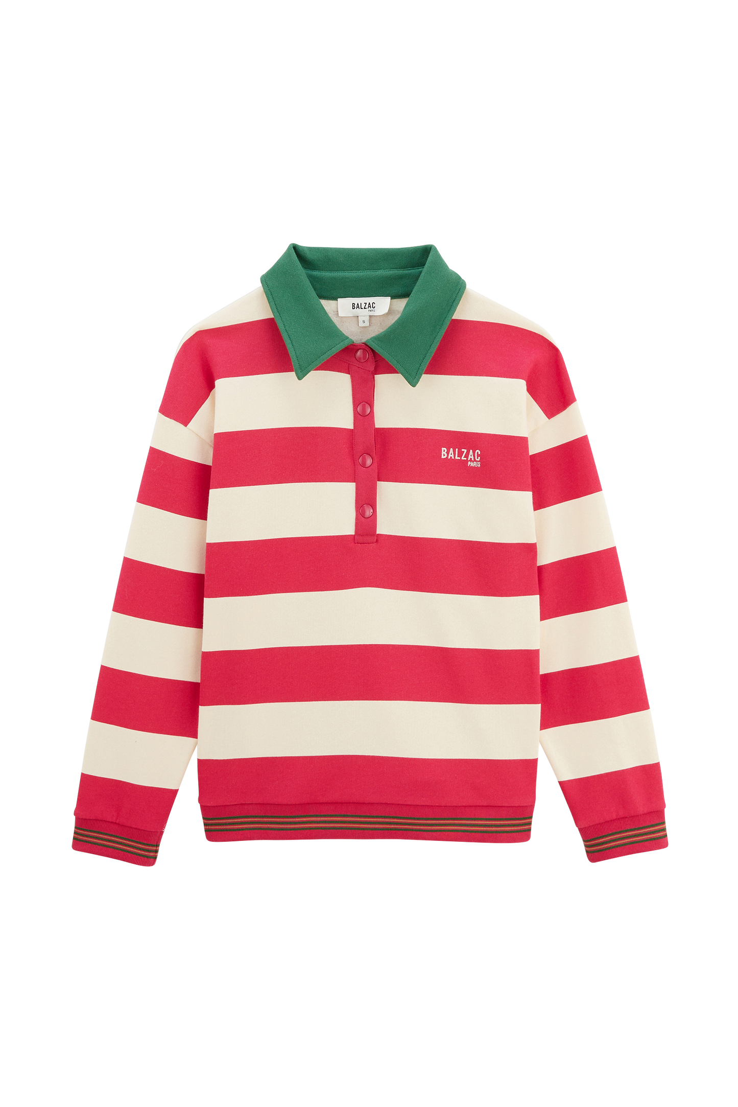 Sweat-shirt Alvar rayures rose et vert