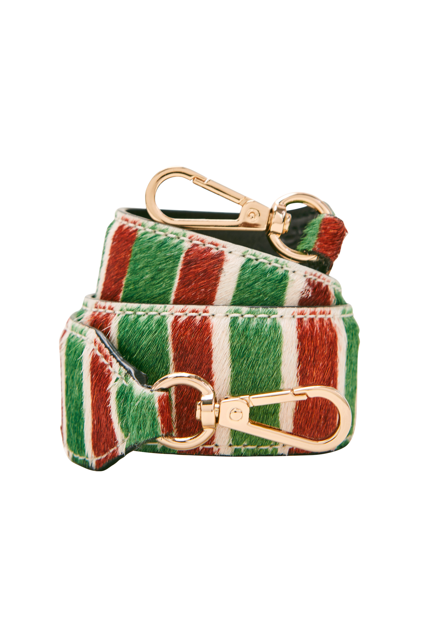 Short red and green striped pony handle