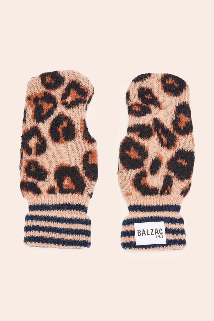 Moufles D'hiver Enfant 1-4 Ans En Peluche Motif Léopard - Doublure Polaire, Cordon Anti-perdu, Pour Ski Et Neige - 3