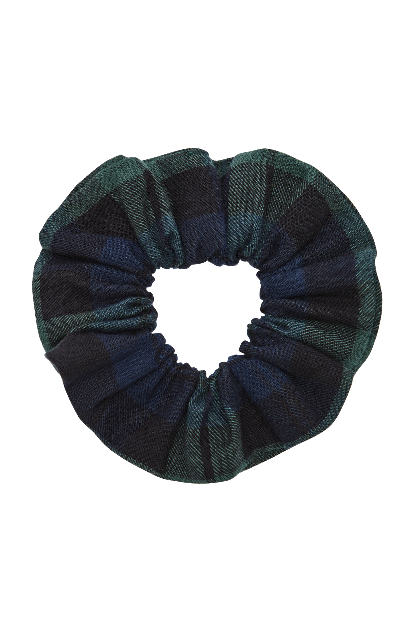 Billy blue and green tartan scrunchie