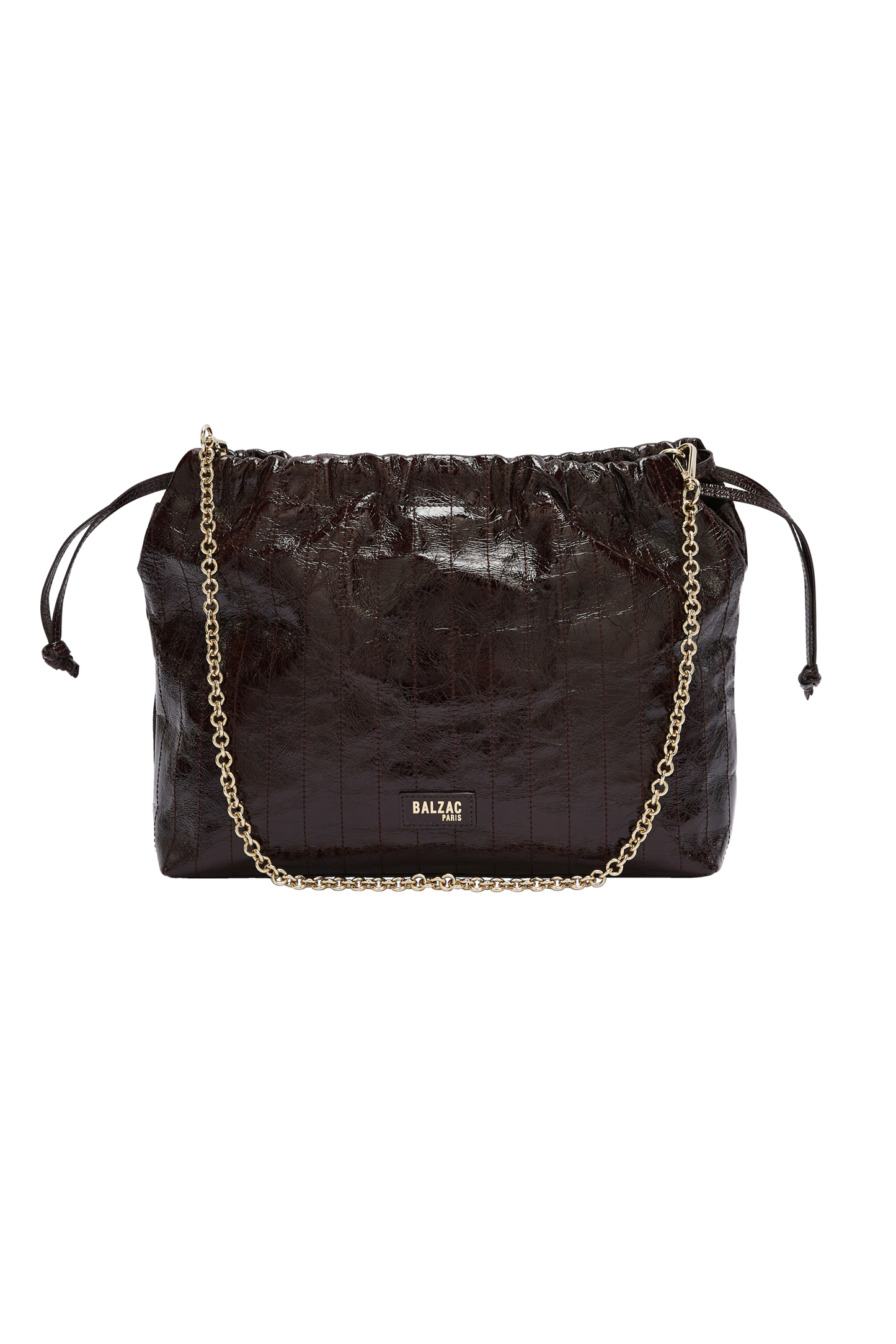 Sac Amaïa vernis froissé chocolat