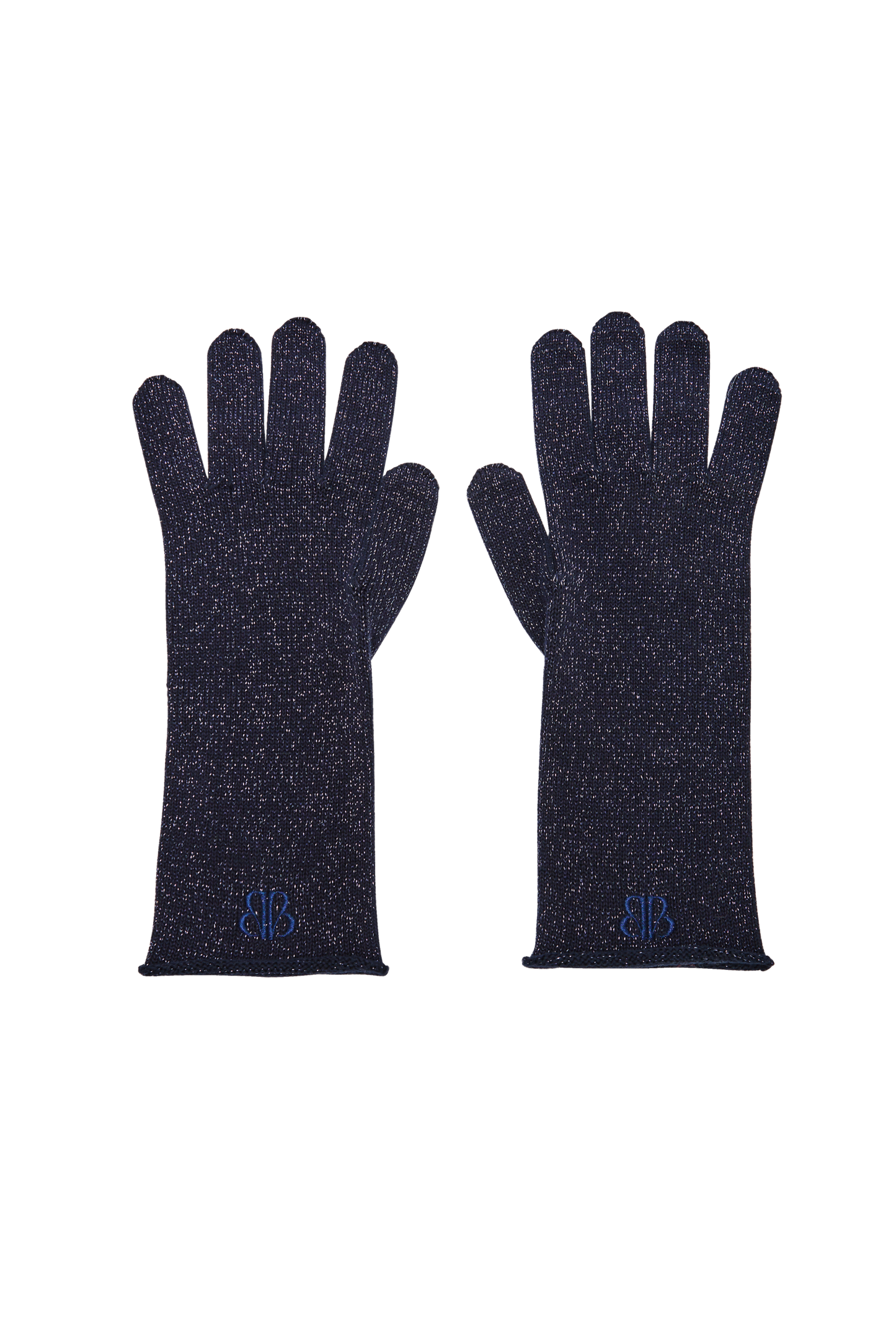 Gants Daisy lurex marine