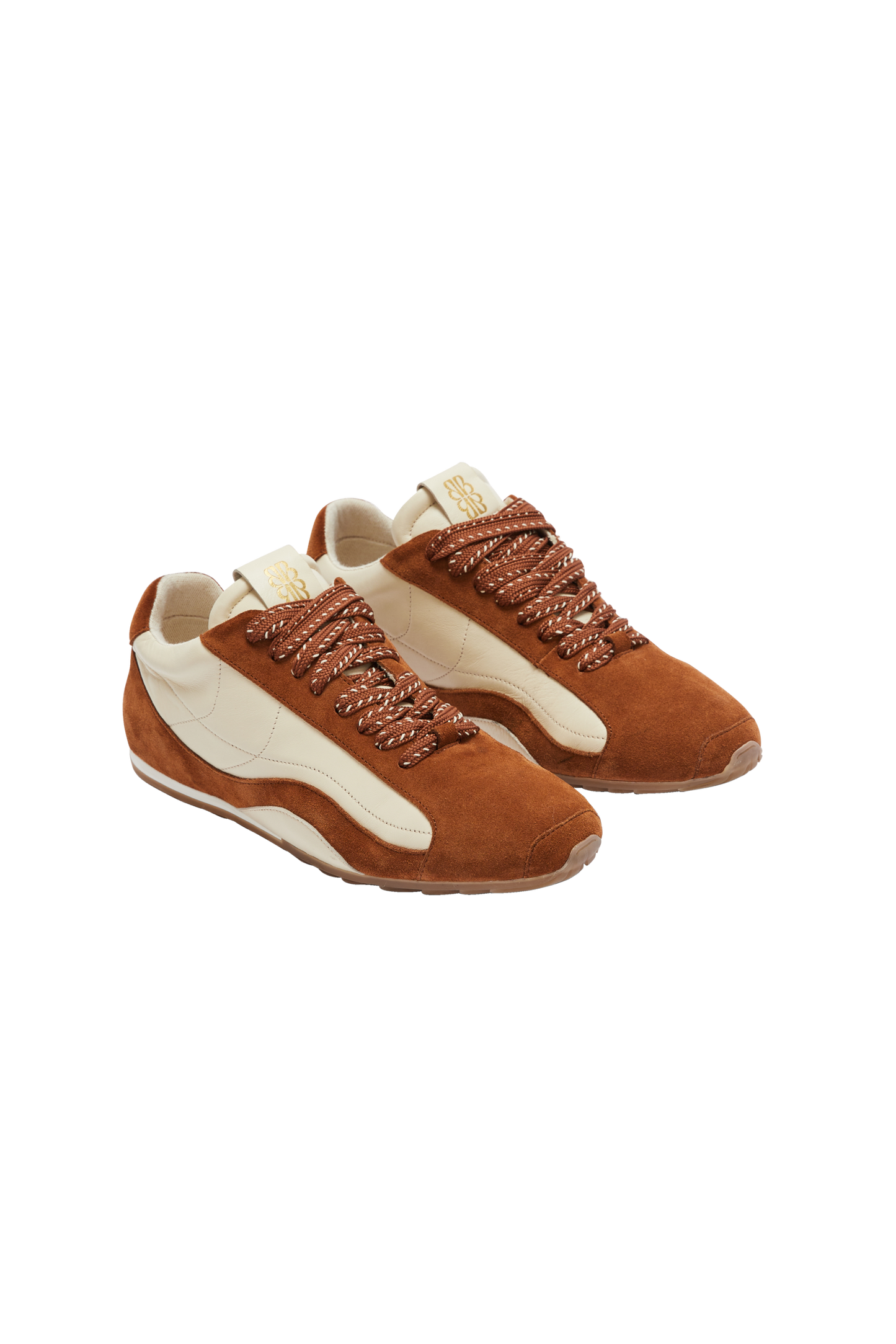 Baskets Elie camel et écru