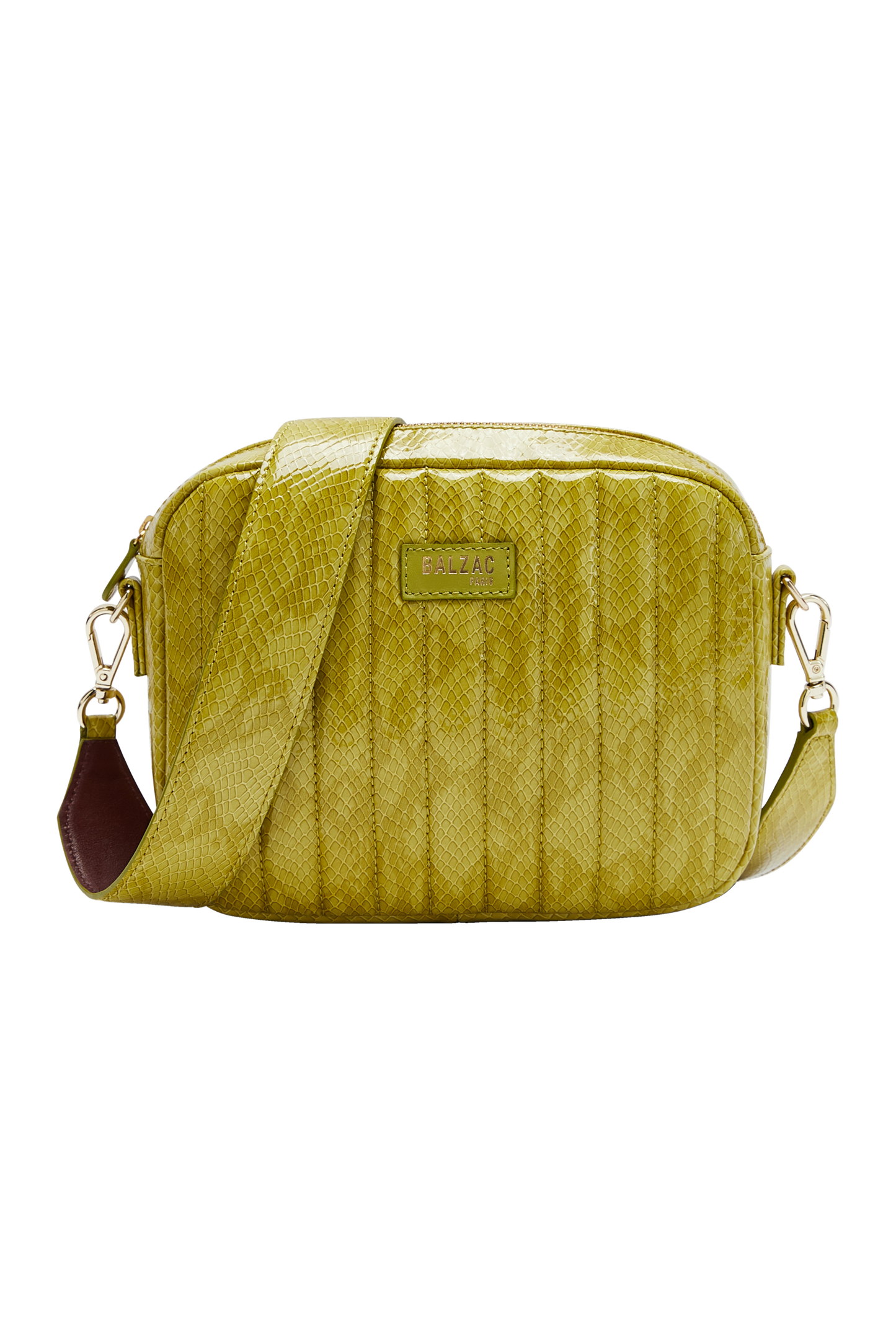 Anise-colored embossed patent leather César bag