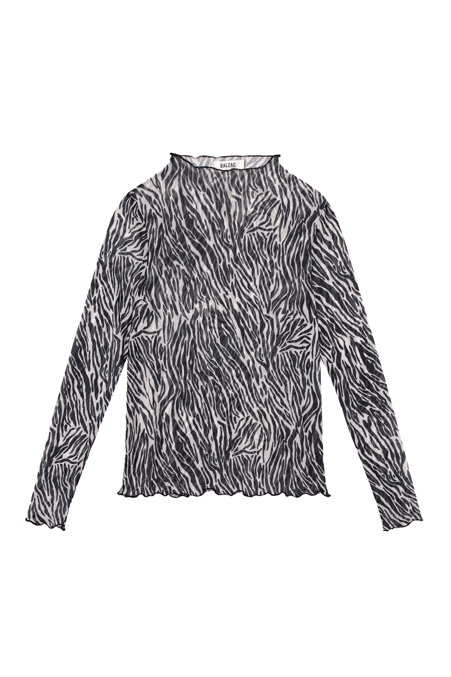 Top Isabella zébré noir et blanc