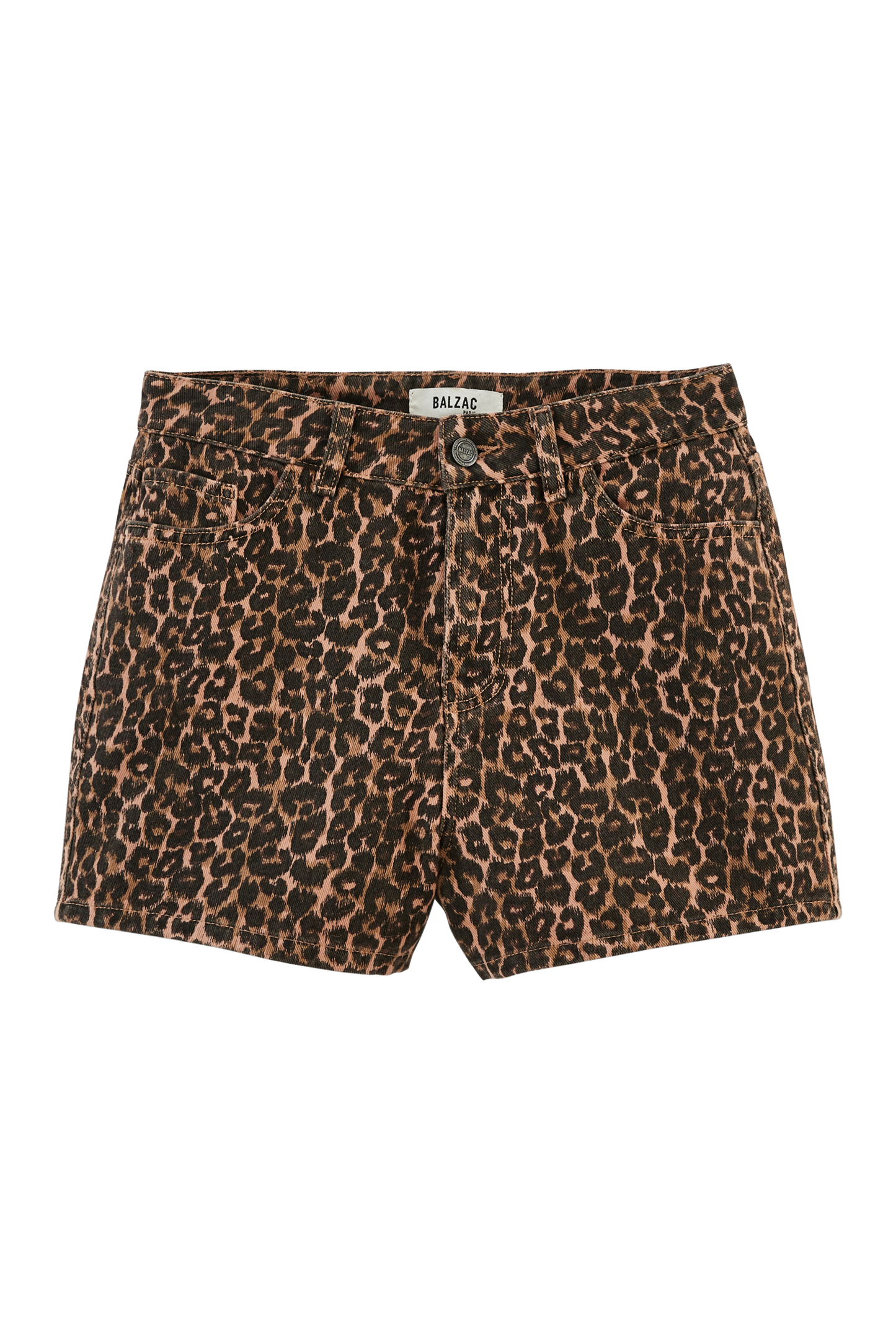 Triomphe leopard coffee shorts