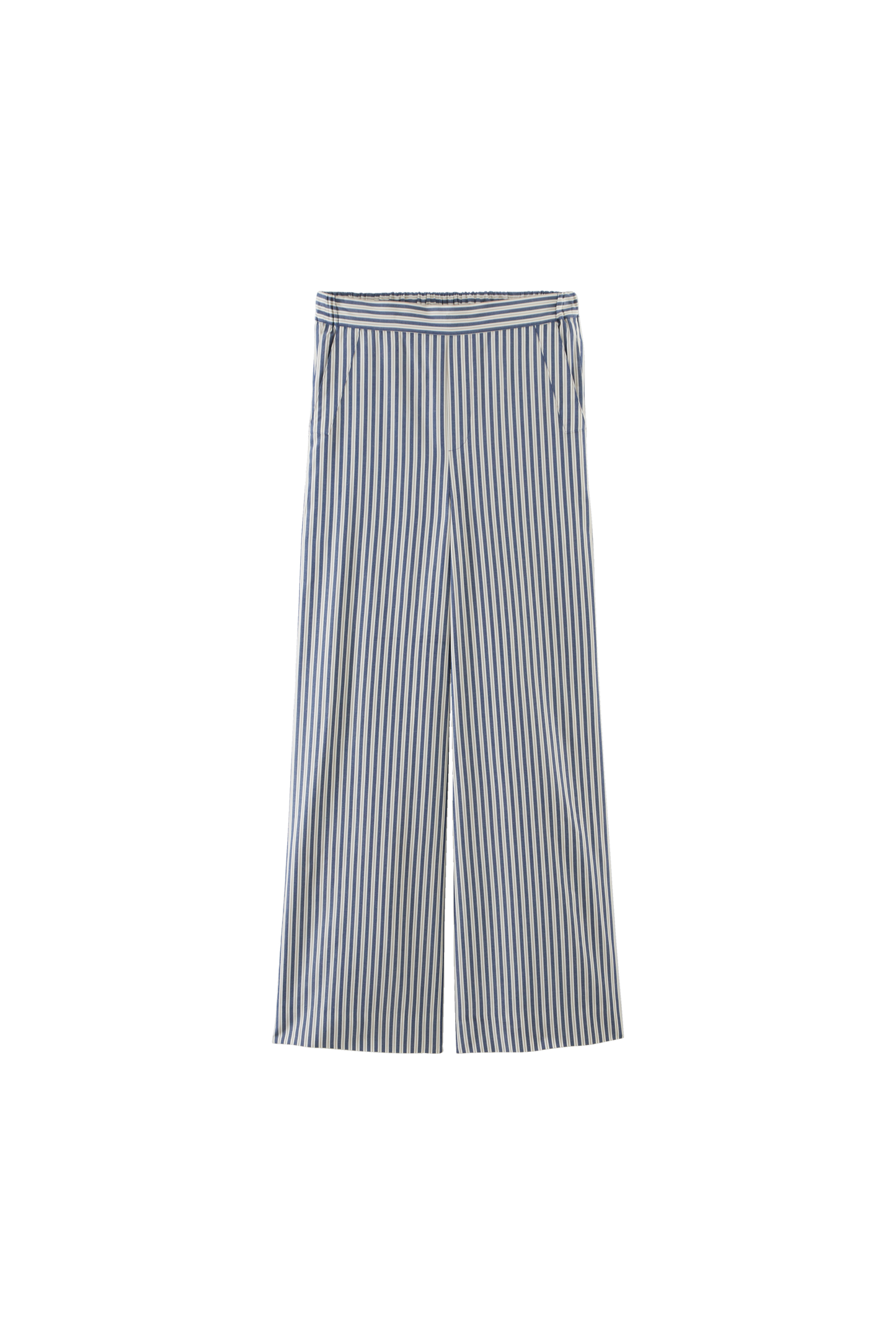 Pantalon Alphonse rayures marine, écru et gris