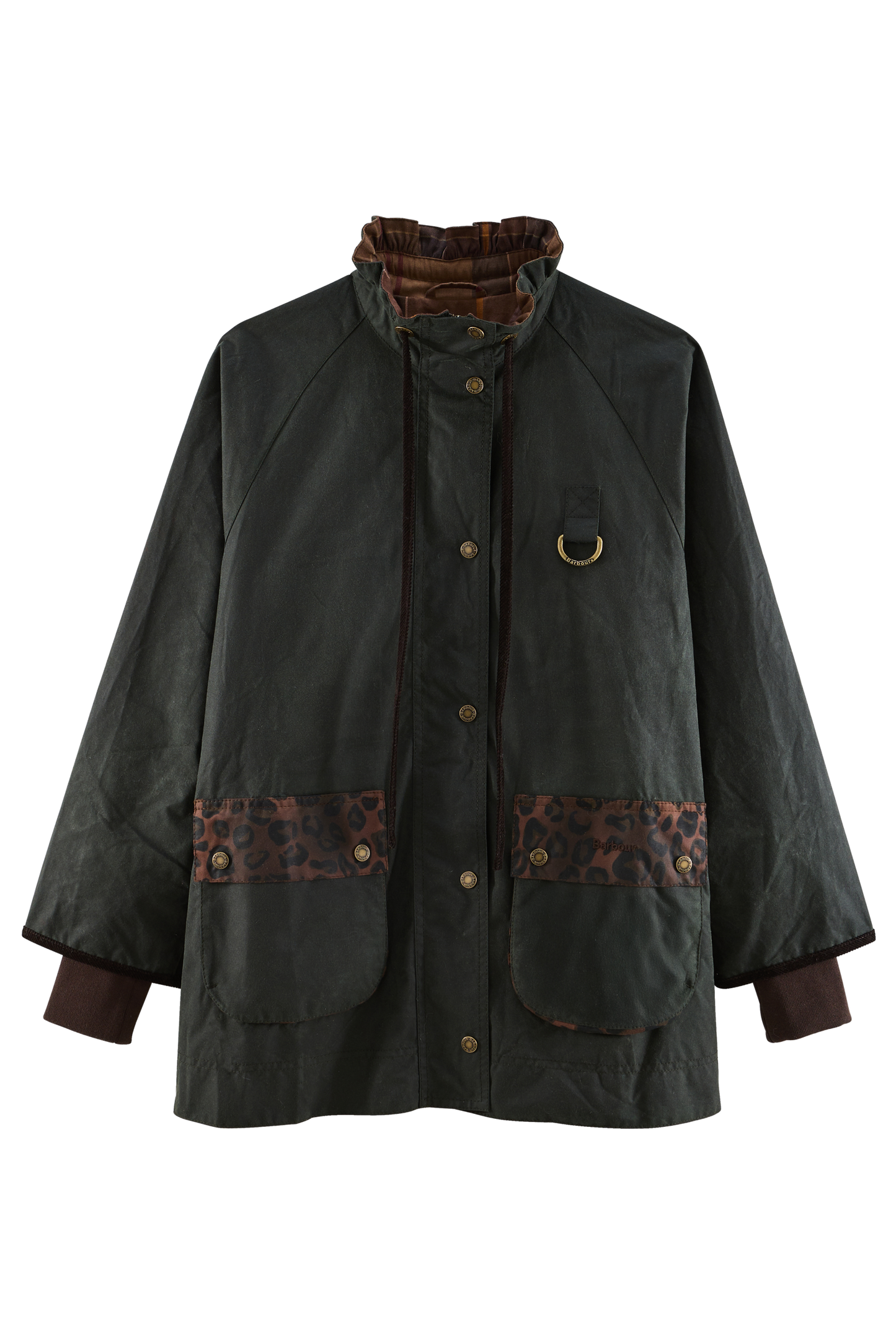 Veste Anaïs kaki et léopard fauve Barbour x Balzac Paris