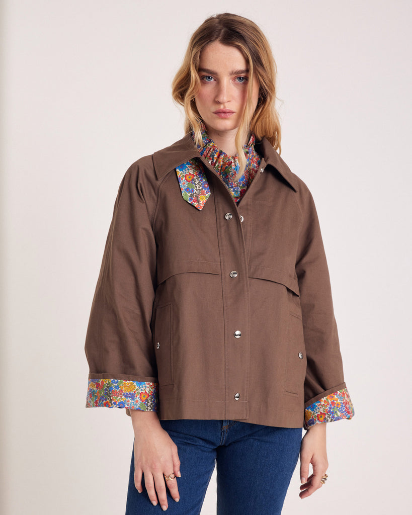 Trench Gally chocolat détails Liberty