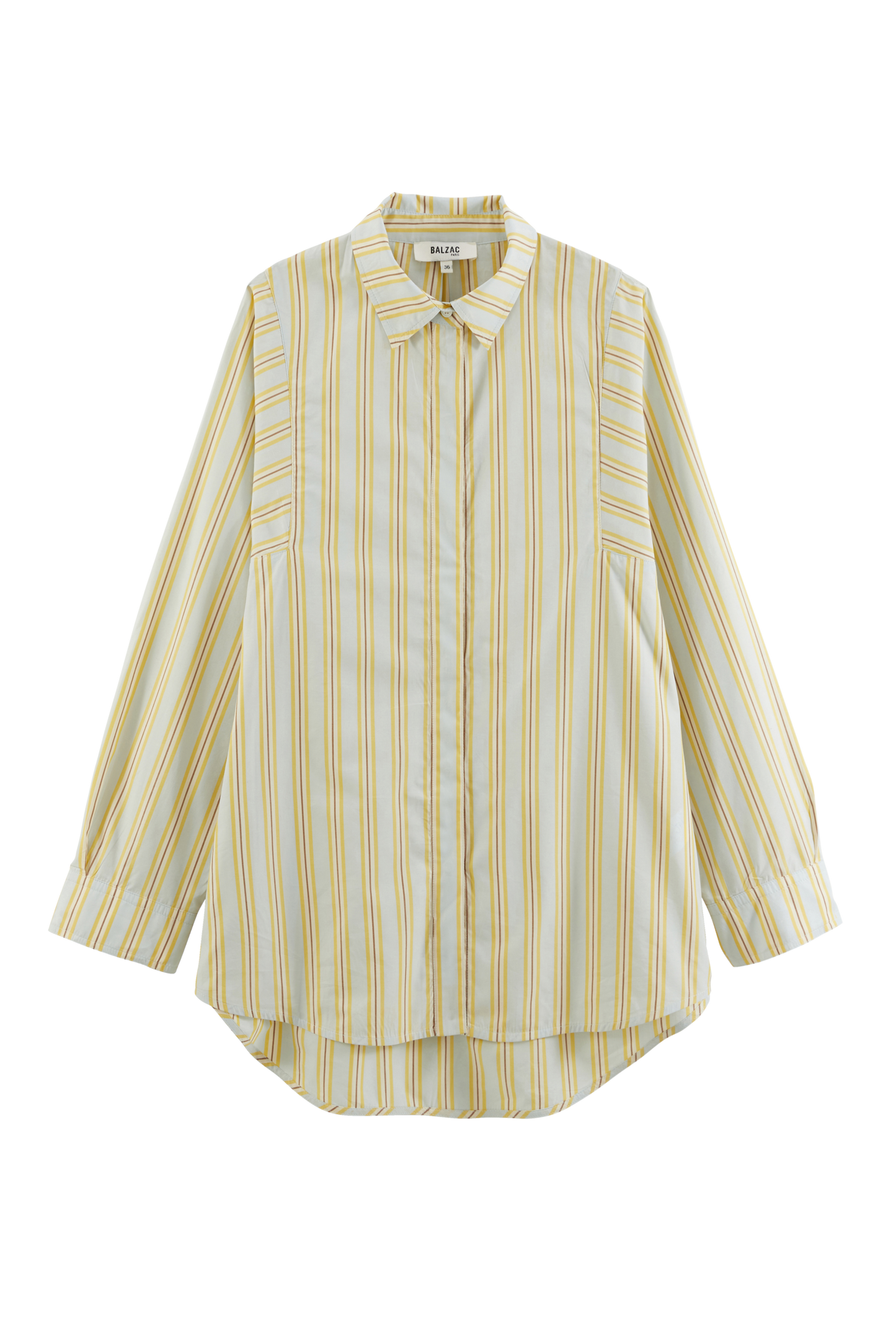 Eudes yellow and blue striped shirt