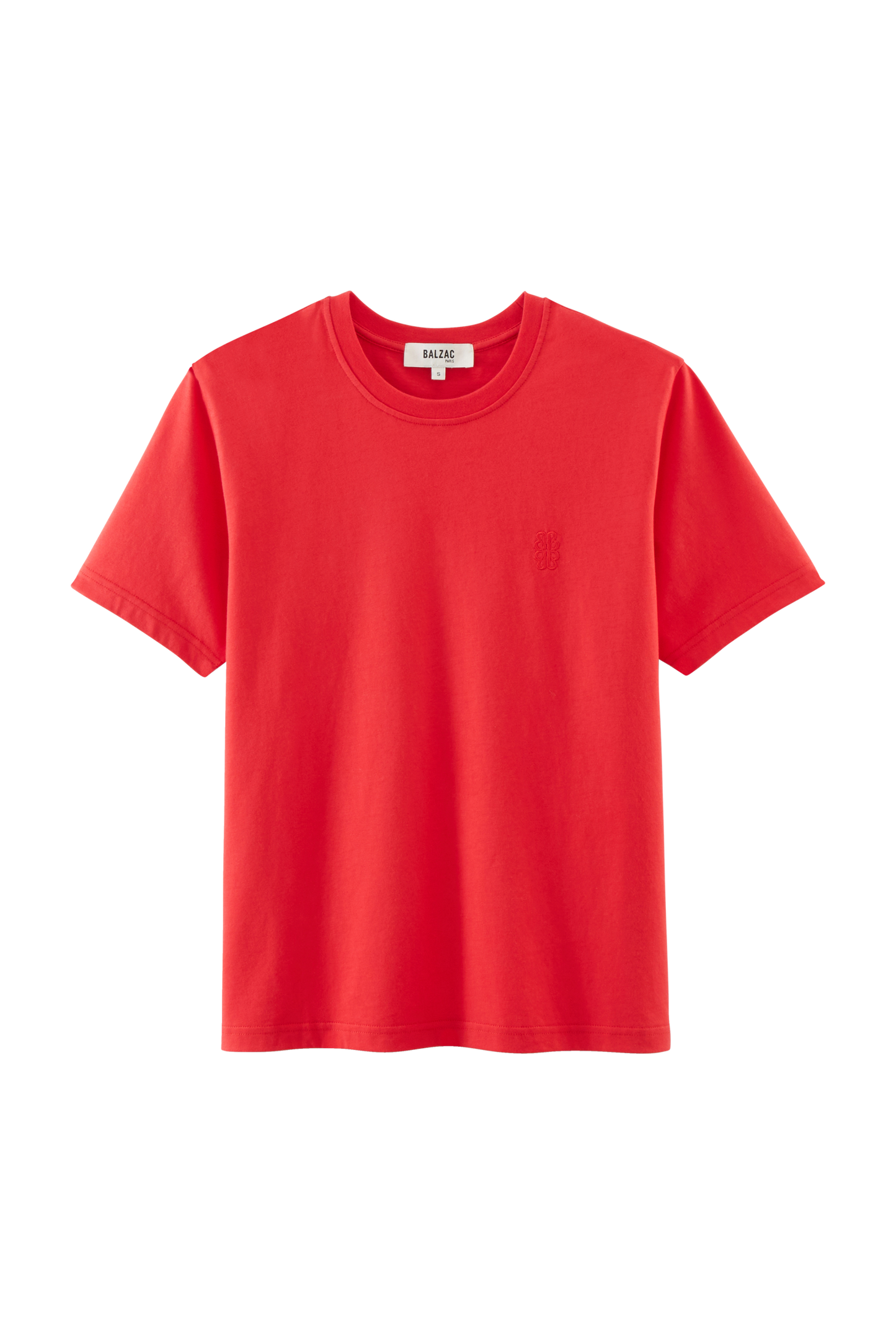 Bright red embroidered Bree T-shirt