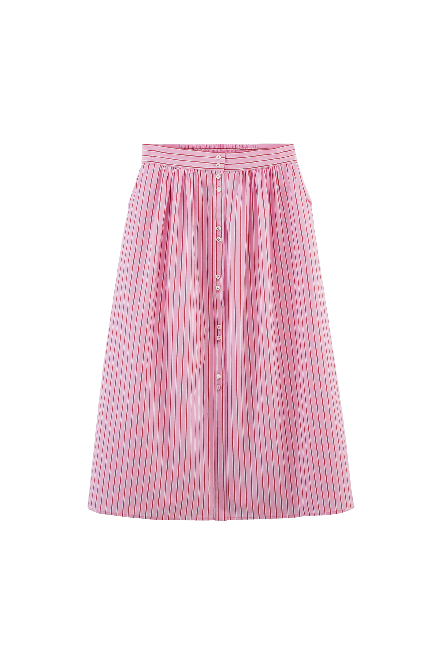 Jupe Sally rayures rose et rouge