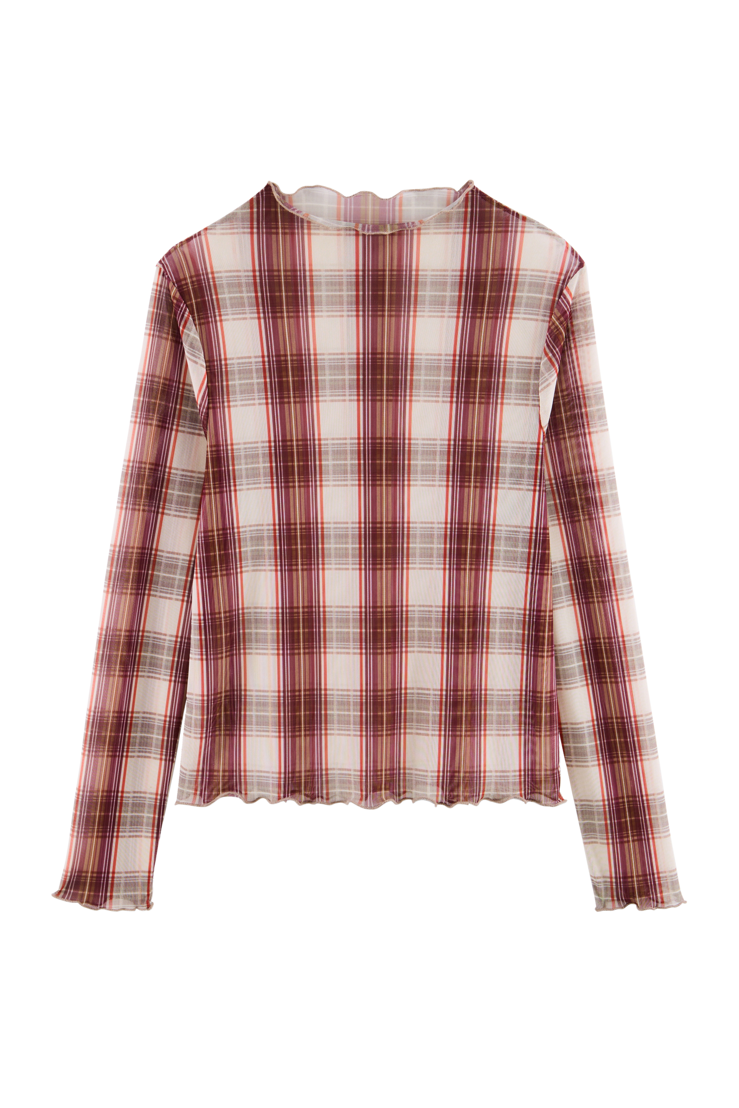 Top Isabella tartan rouge et beige