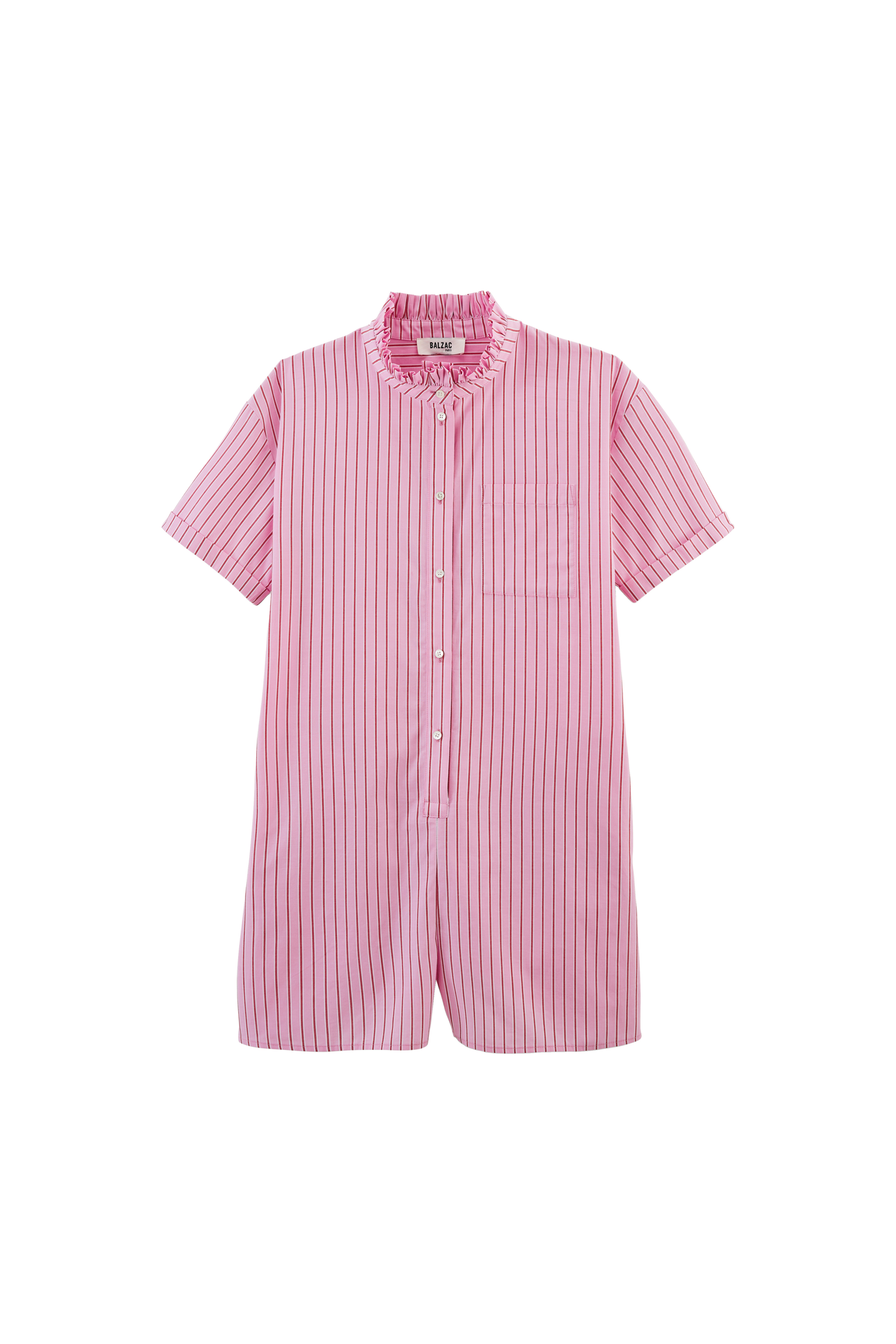 Combinaison Safran rayures rose et rouge