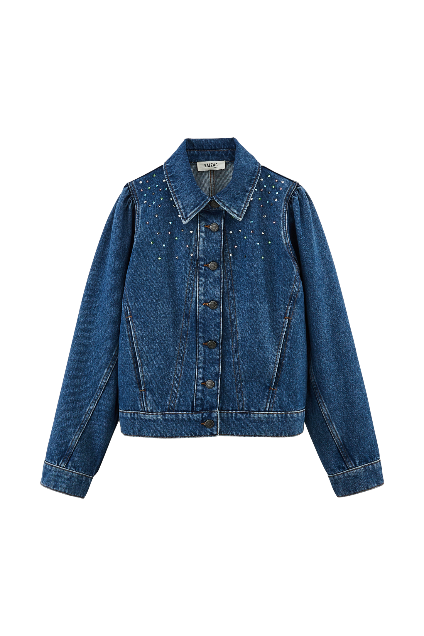 Veste Celso bleu outremer et studs multicolores