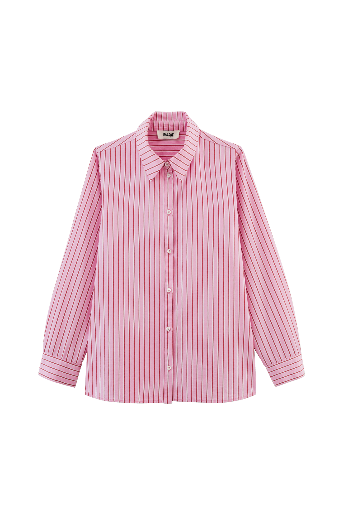 Chemise Liseron rayures rouge et rose
