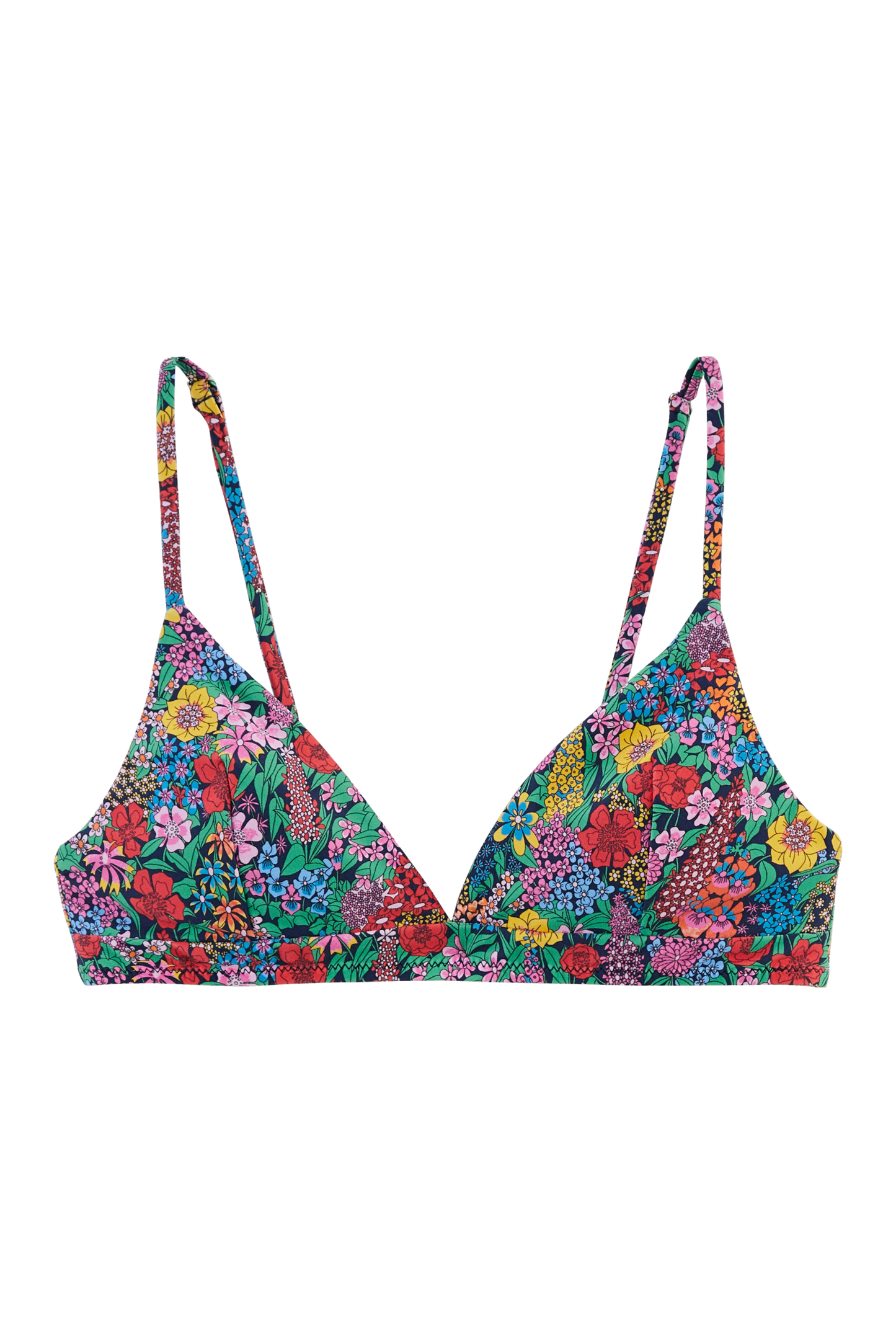 Haut de maillot Figuier en matière Liberty violet, jaune et rose