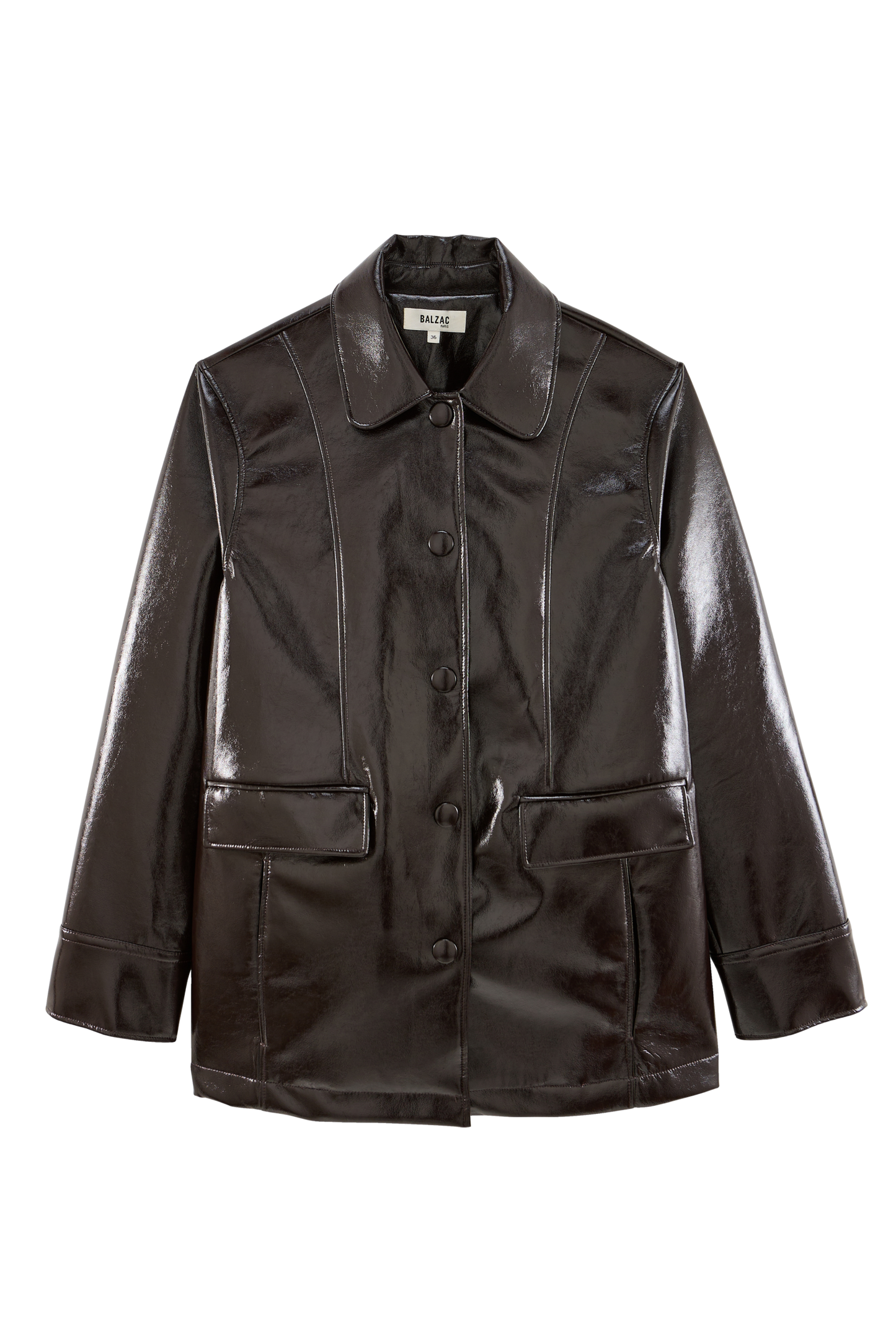 Manteau Clothilde vinyle chocolat foncé