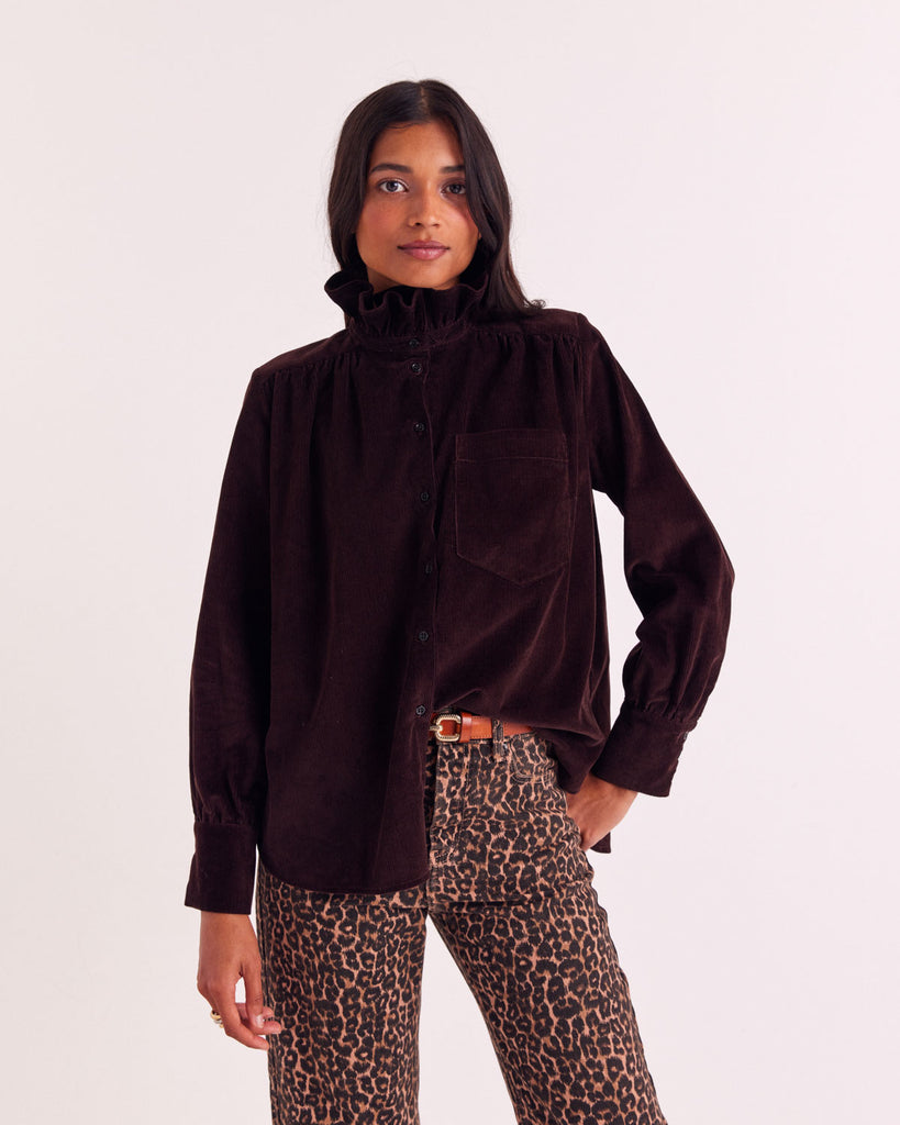 Chemise Léonor velours chocolat