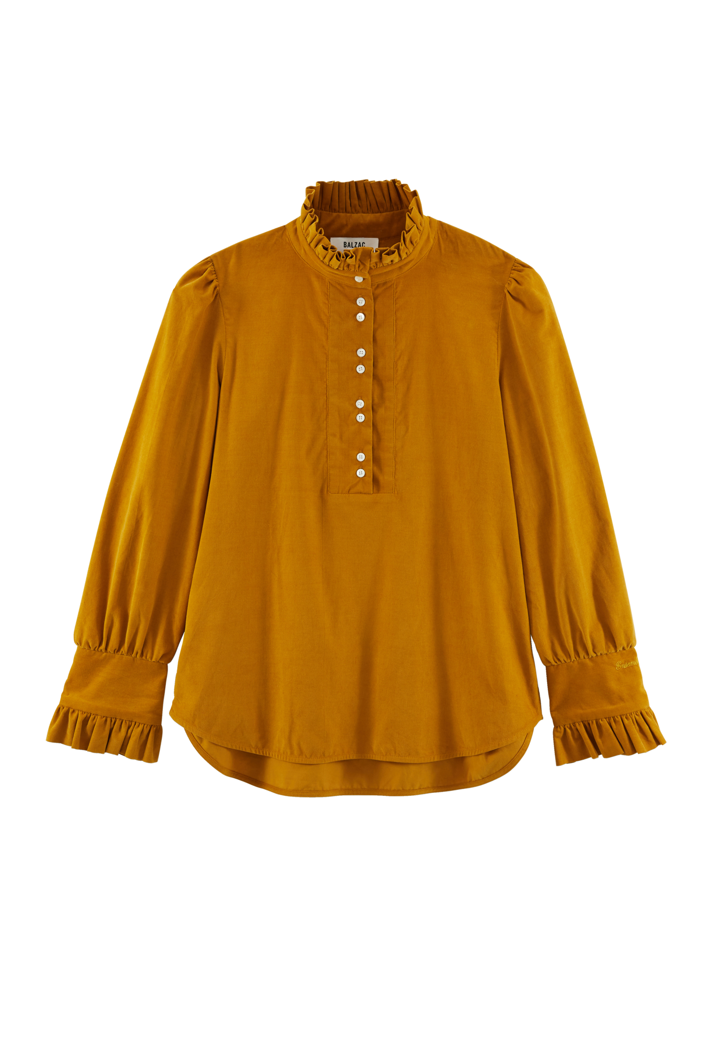 Blouse Source velours moutarde