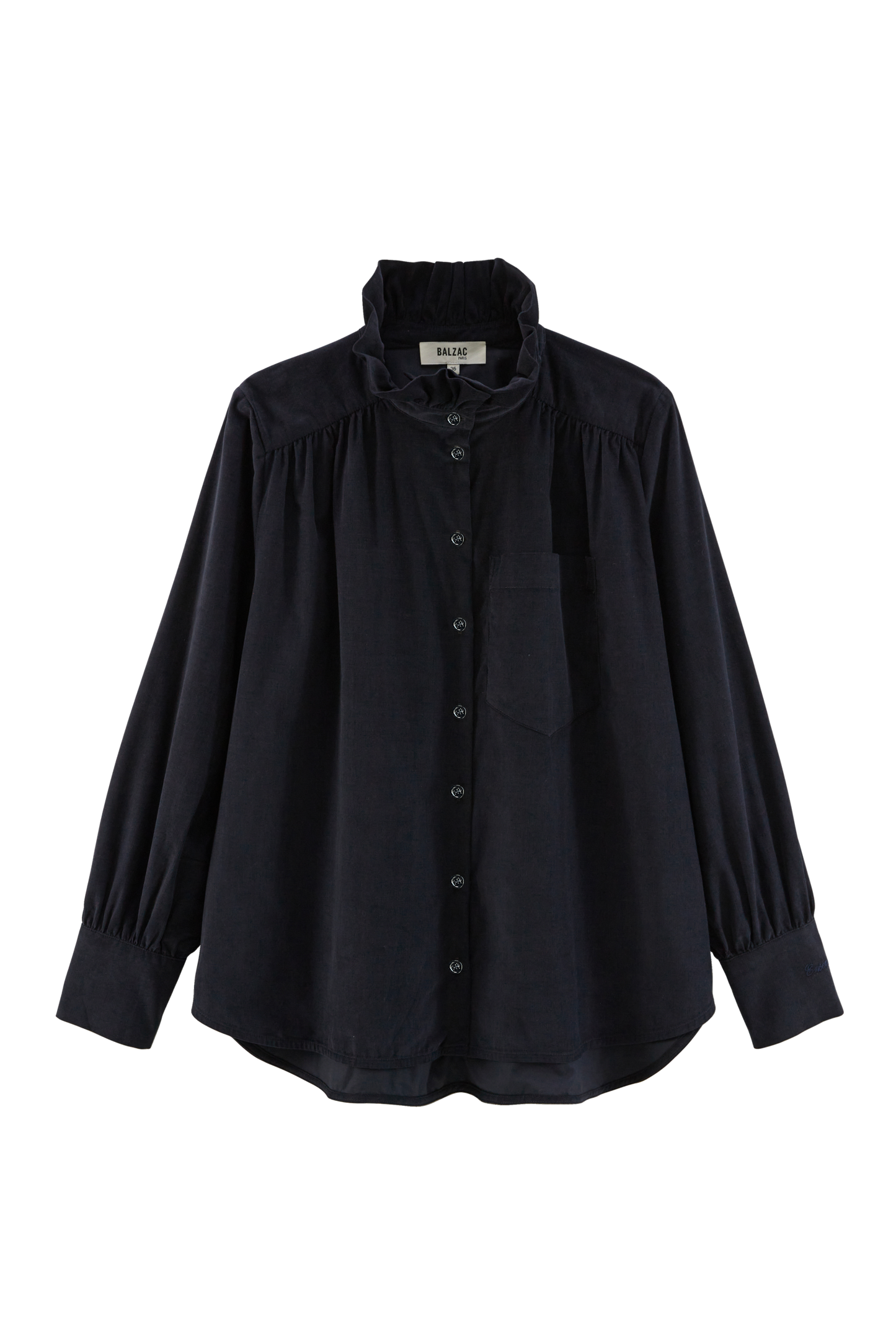 Chemise Leonor velours bleu marine