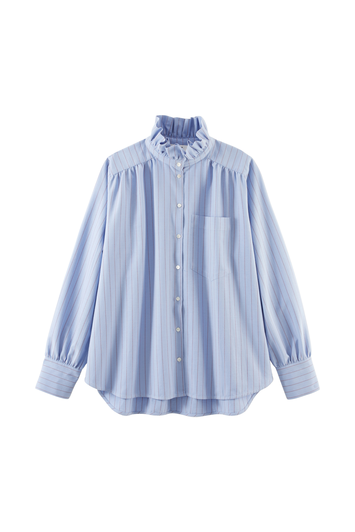 Chemise Léonor rayures bleu et rouge