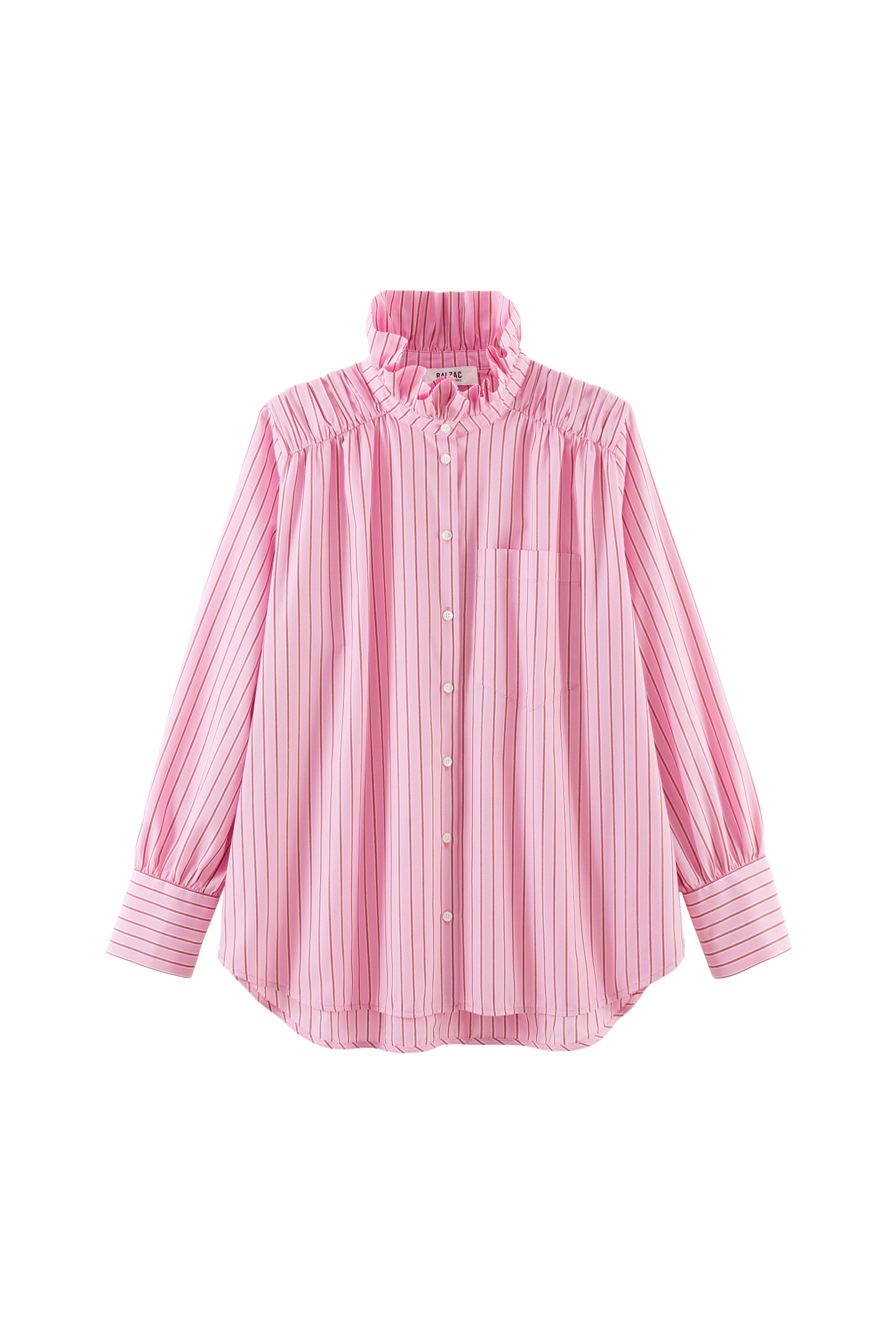 Chemise Leonor rayures rose et rouge