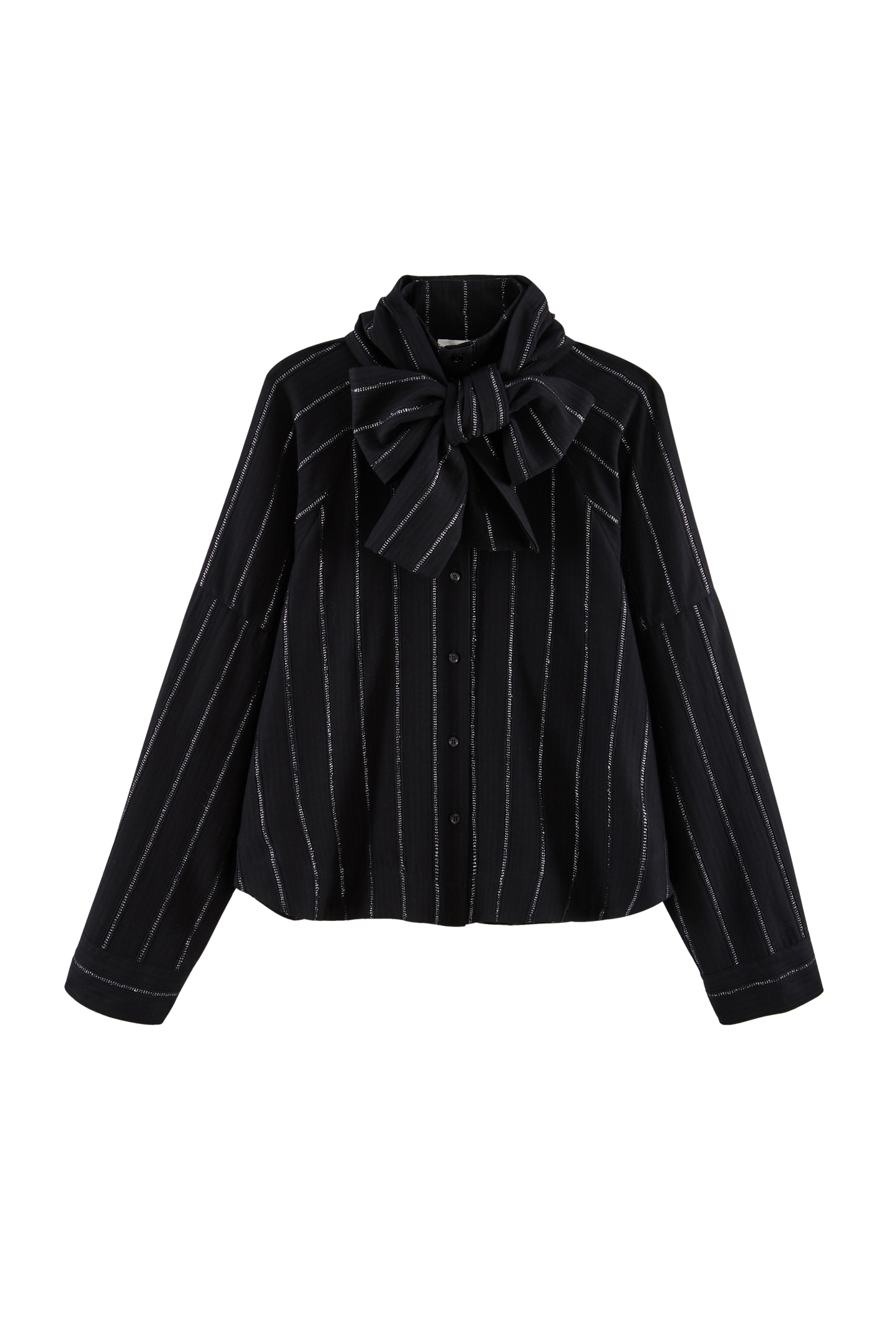 Joyce navy and silver striped shirt