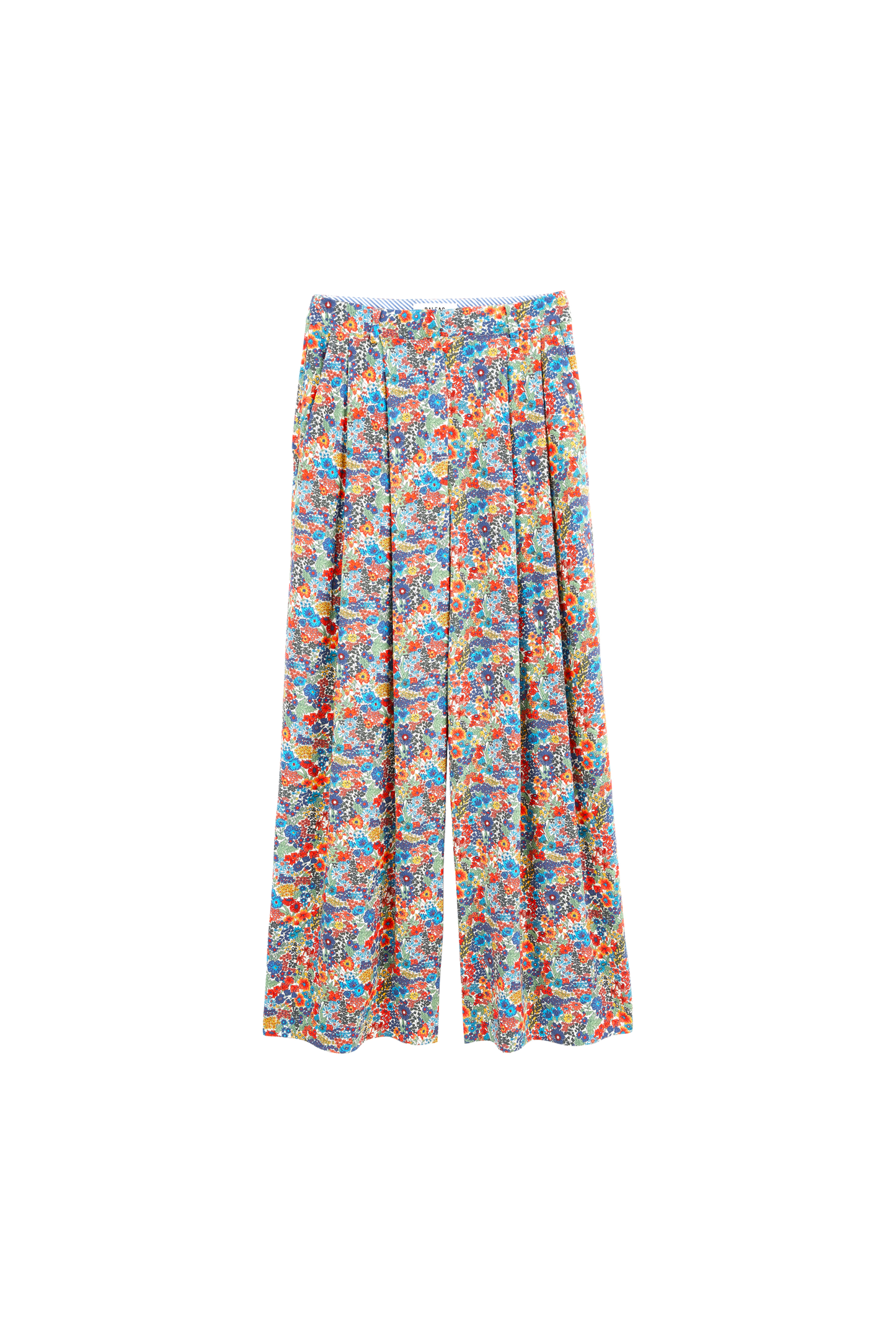 Pantalon Ben en tissu Liberty bleu et jaune