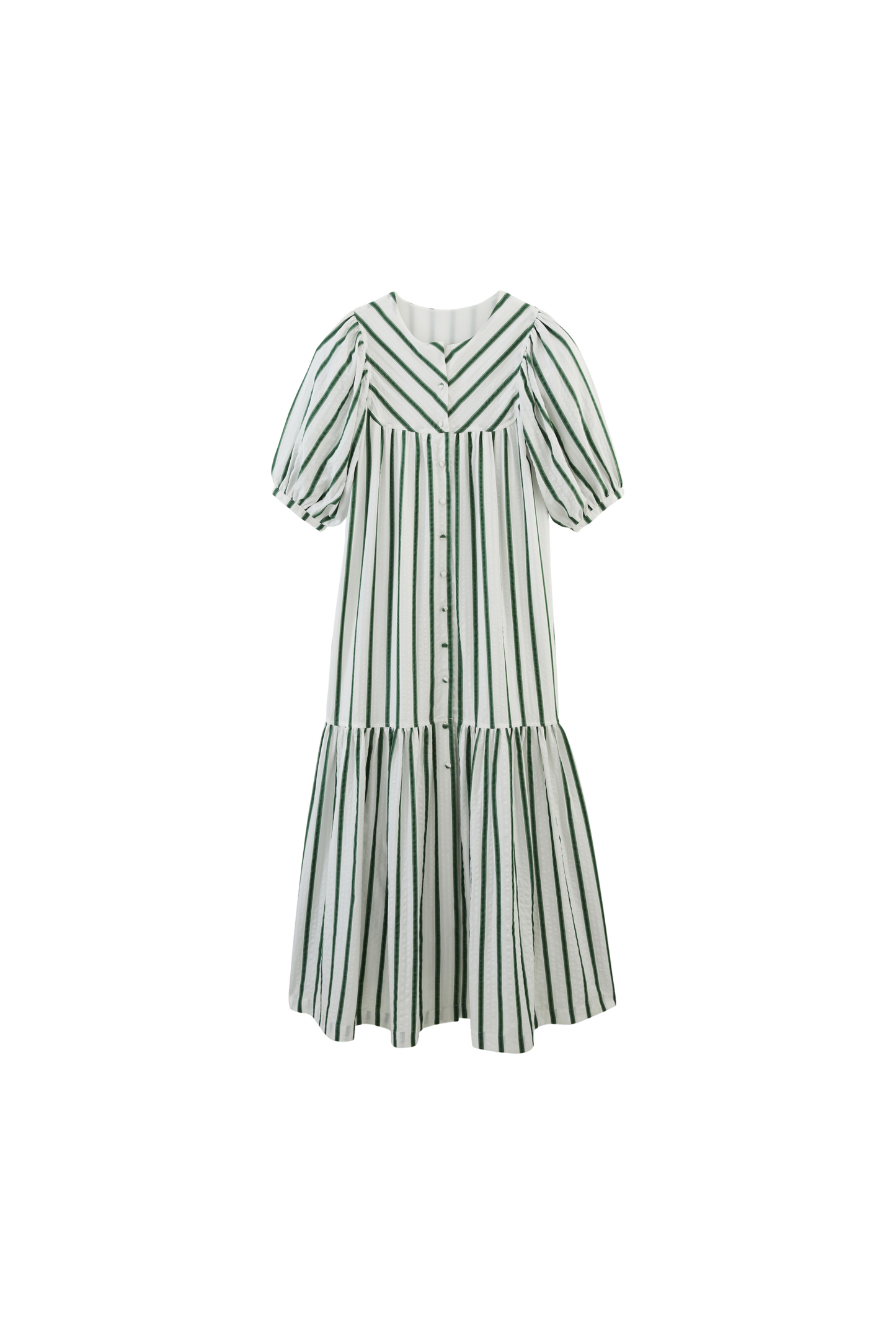 Nicoletta green striped dress