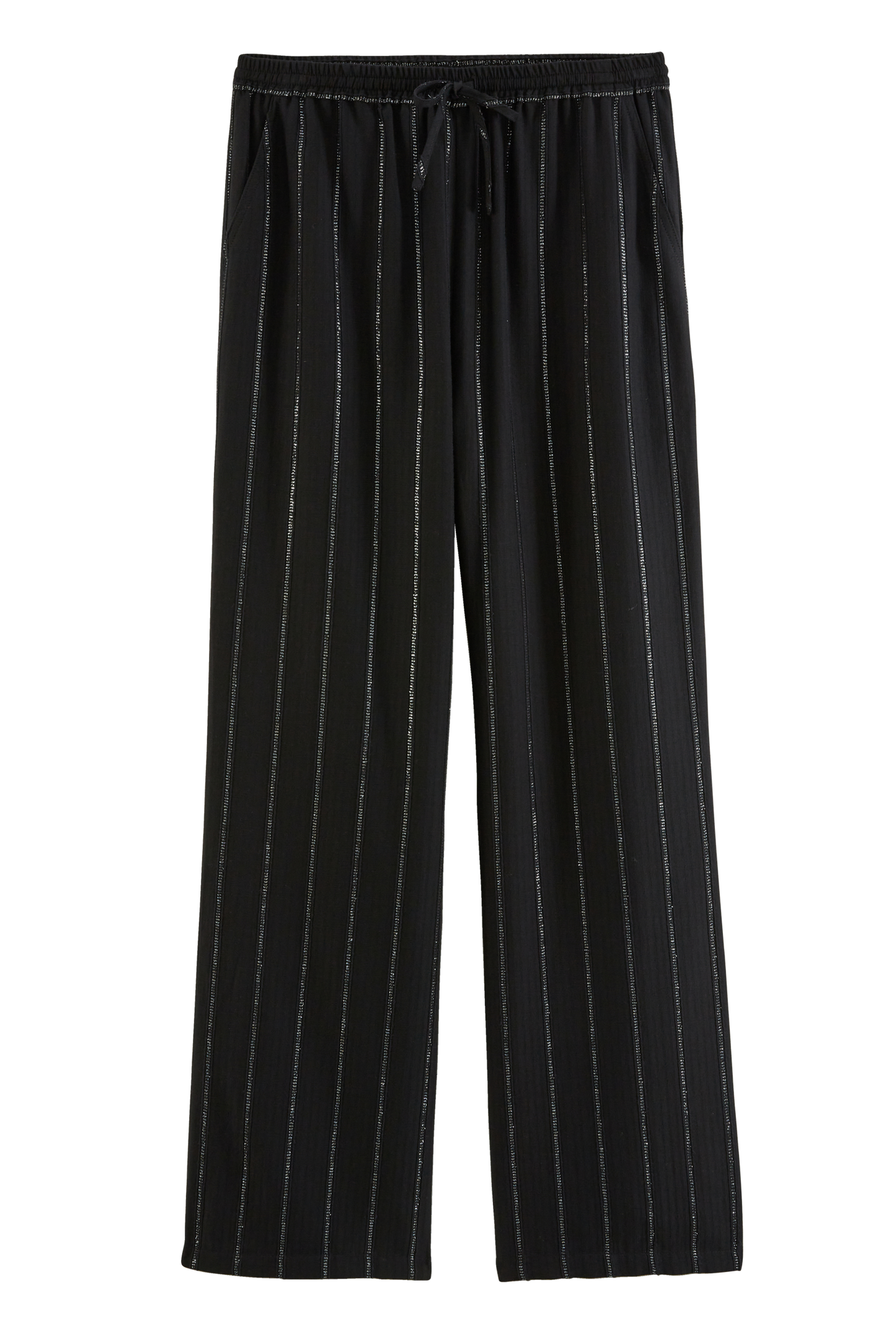 Liseanne navy and silver striped trousers