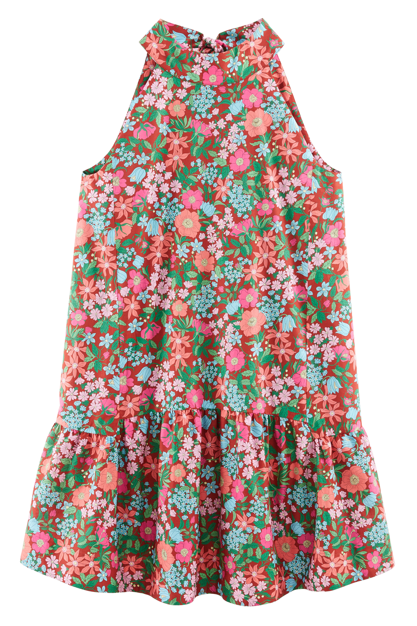 Elisabeth dress in pink and burgundy Liberty print