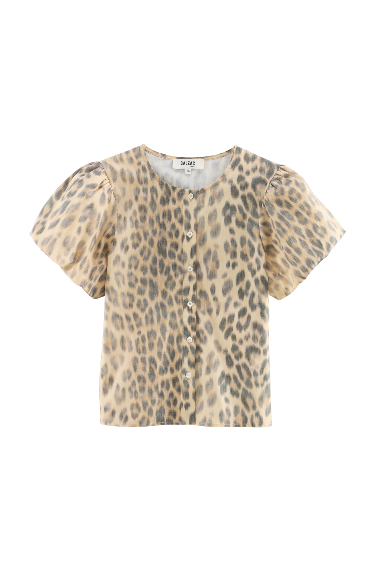 Laurette top, faded leopard print