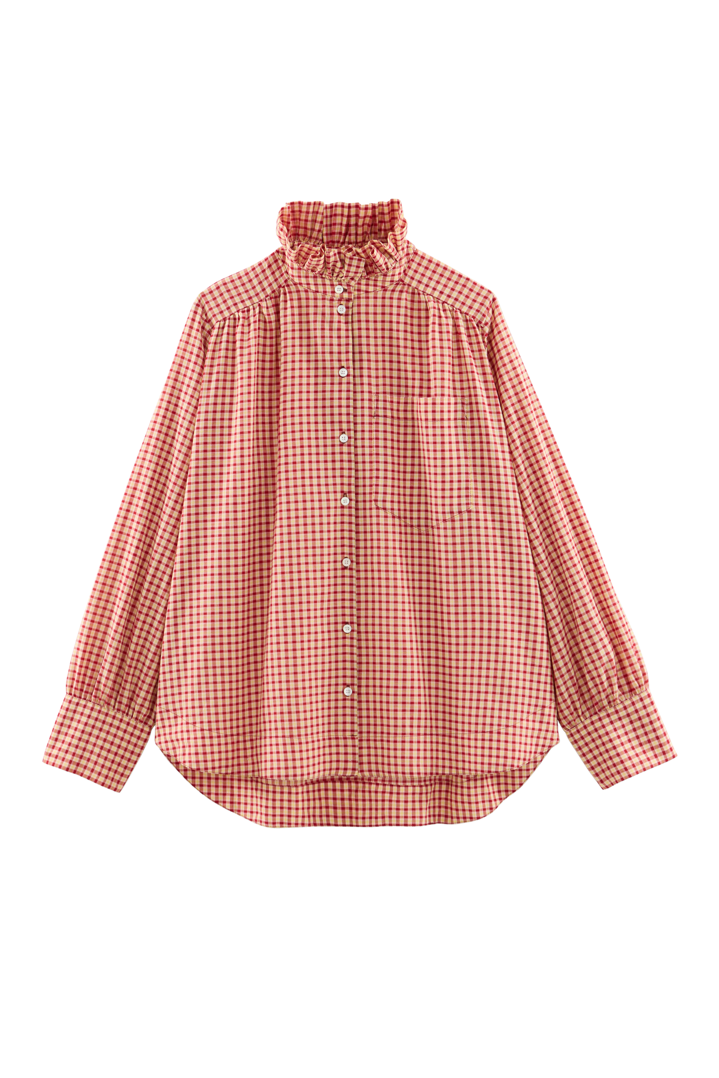 Chemise Léonor vichy rouge et jaune