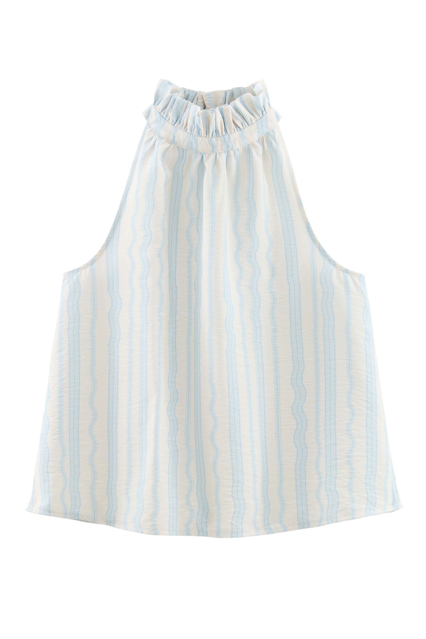 Top Léonora rayures onde fond blanc