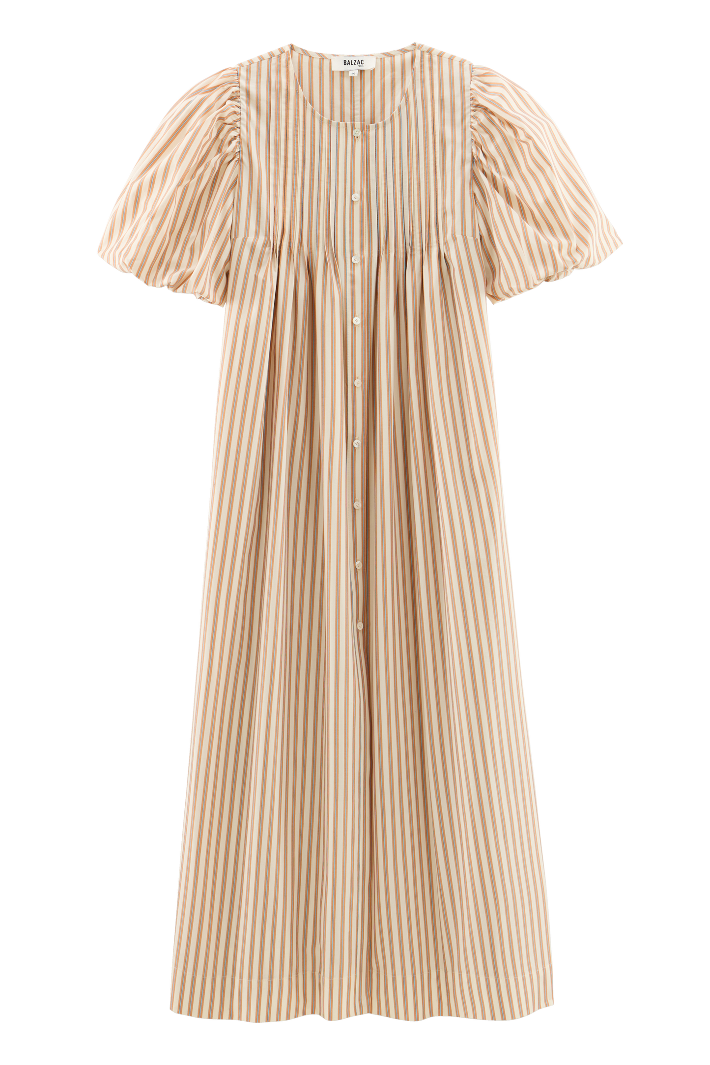 Robe Lavanda rayures orange, bleu et écru