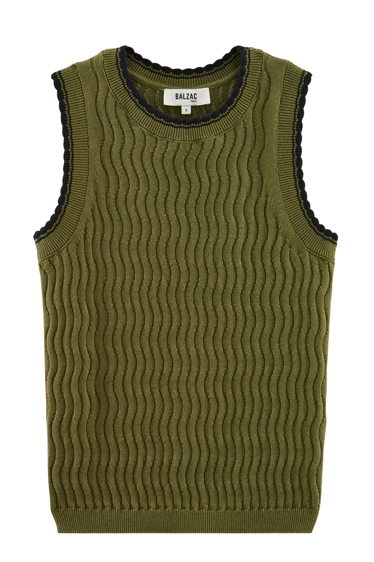 Kahny olive and black top