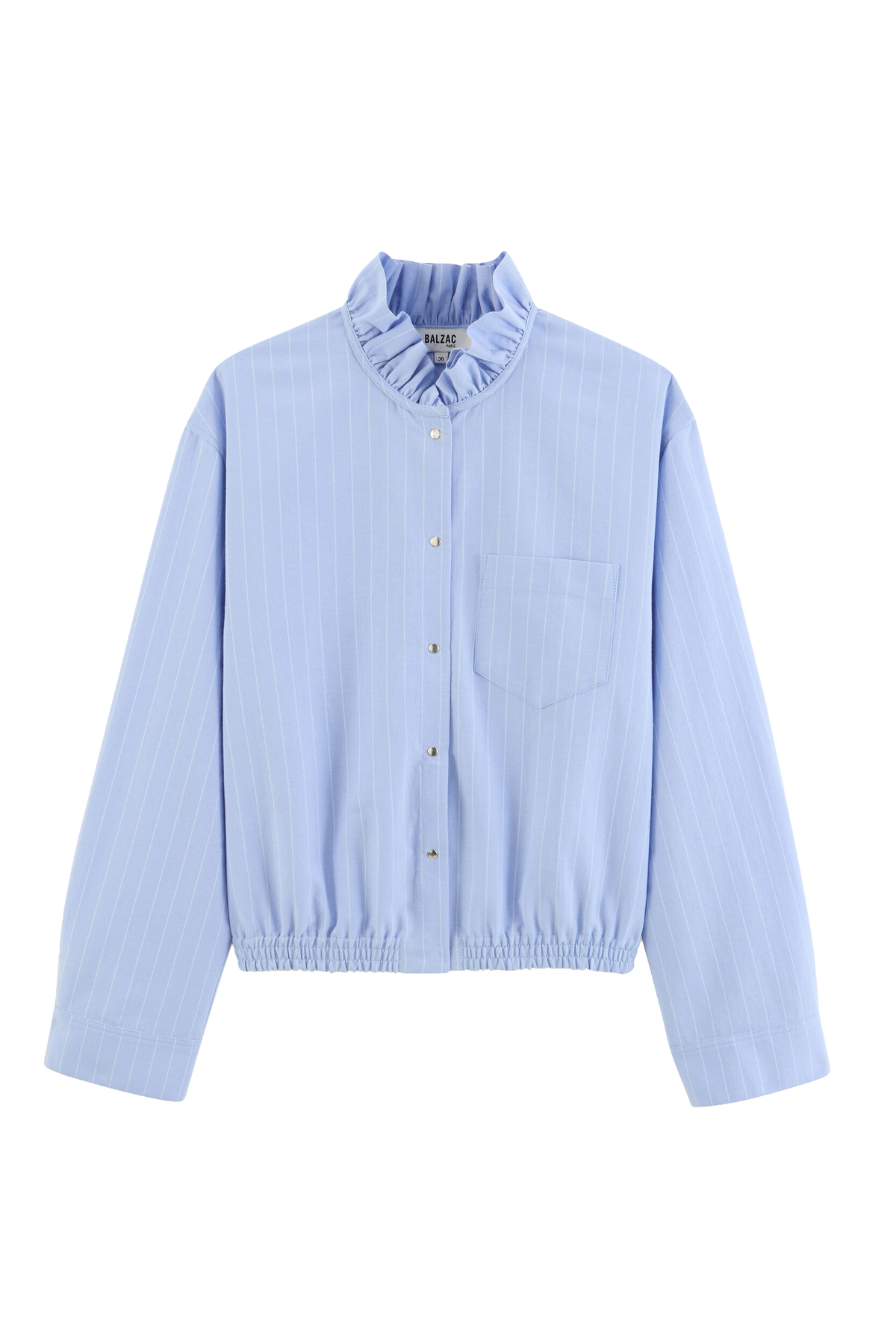 Chemise Louison rayures bleu lavande et blanc