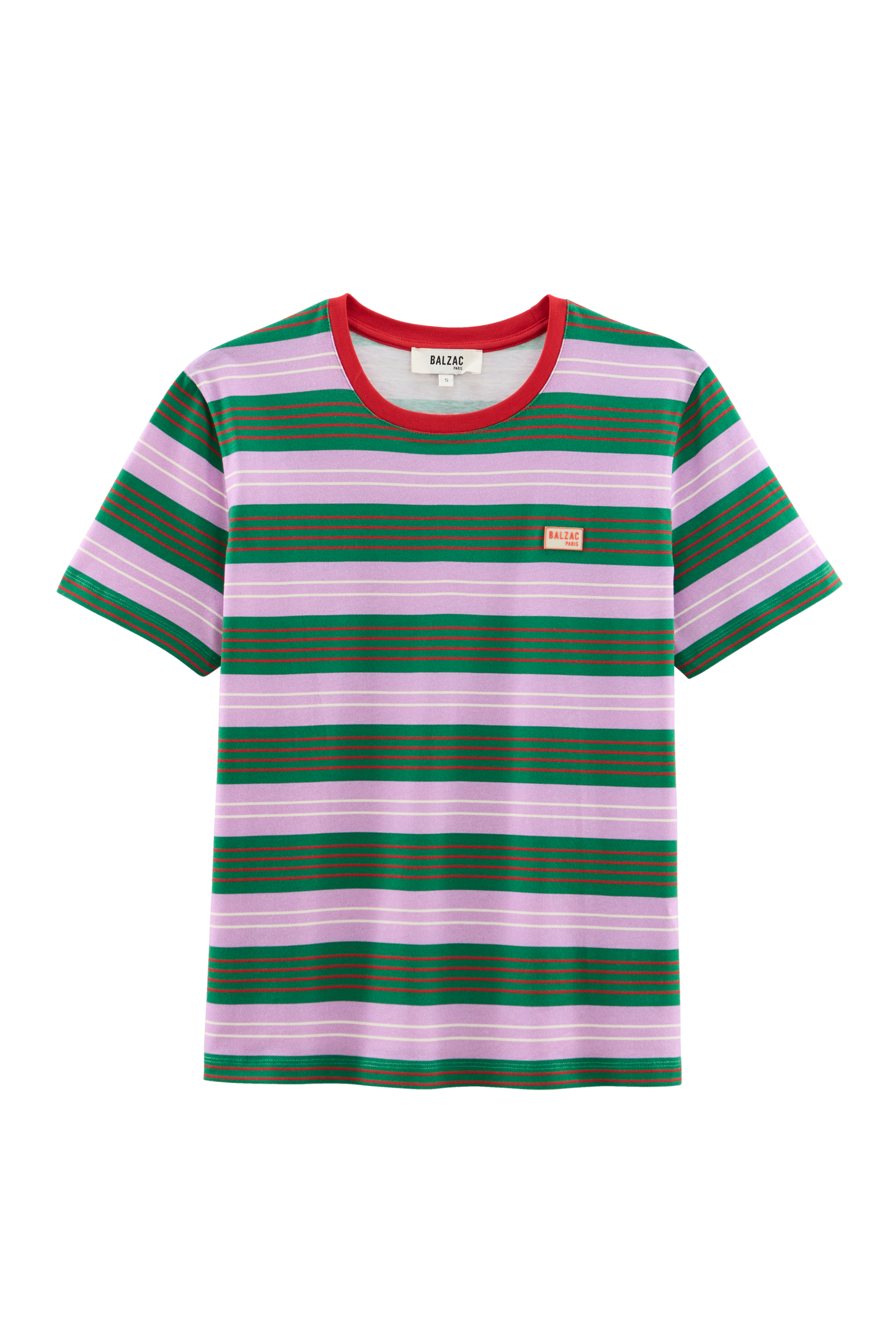 Tee-shirt Bree brodé rayures marine et violet