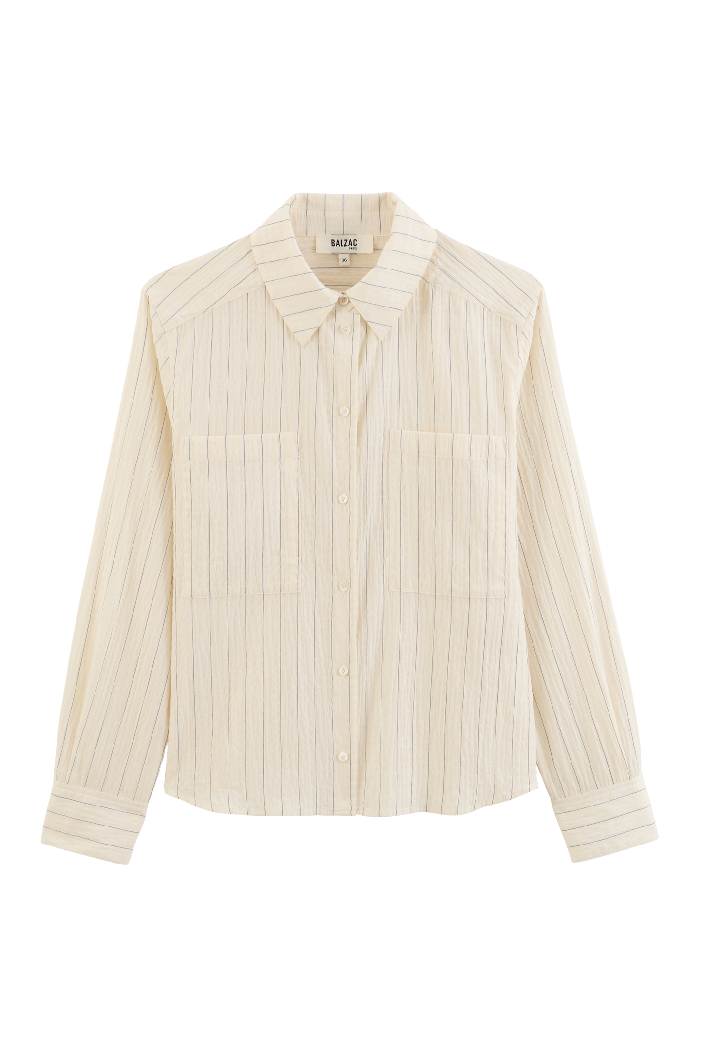 Chemise Jacinthe rayures écru et marine