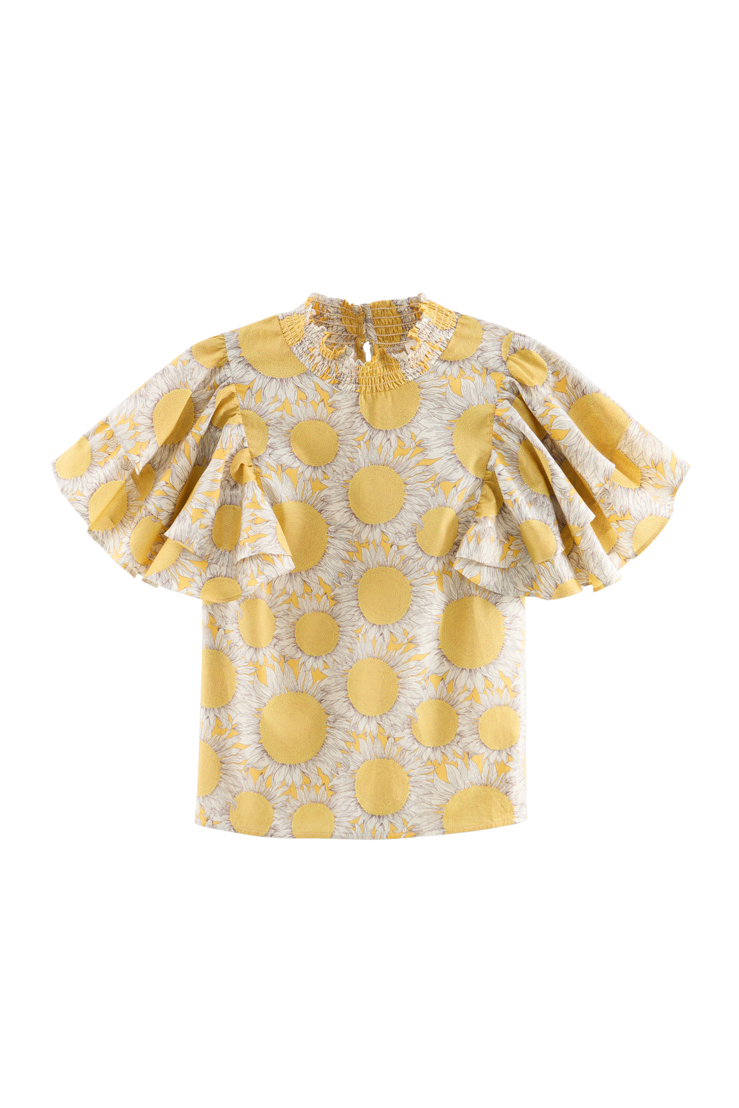 Top Marca imprimé liberty tournesol