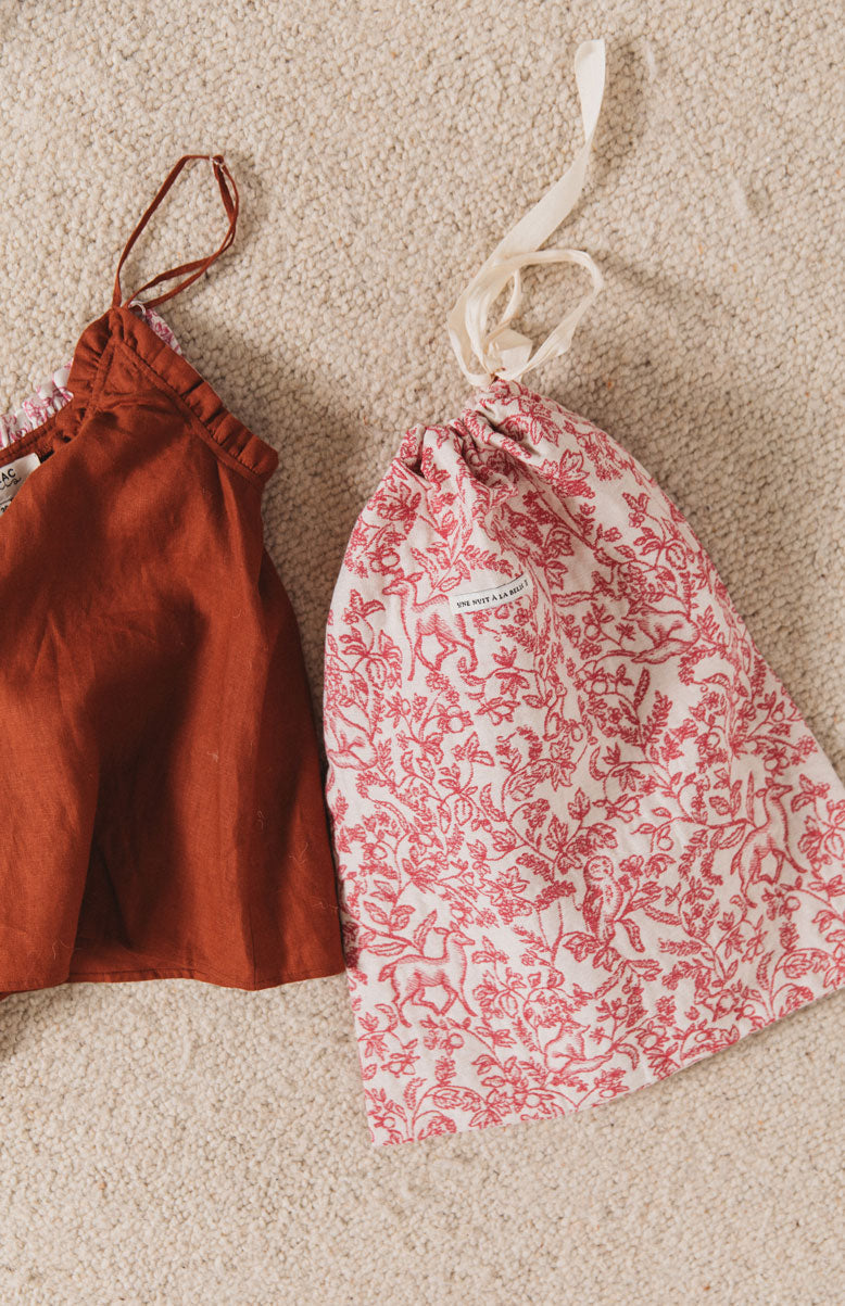 Pochon Homewear imprimé toile Jouy