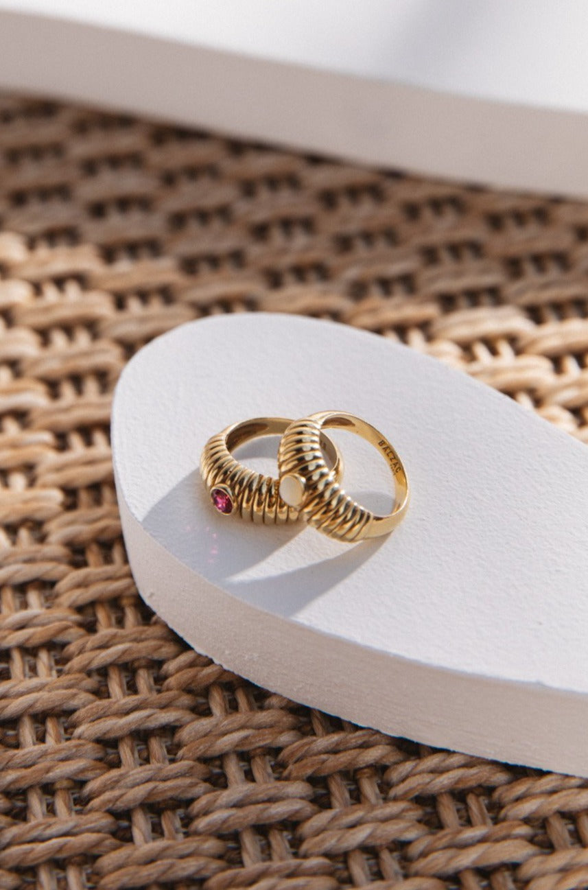 Gold and red Aalto ring Collaboration Balzac Paris Juliesfi