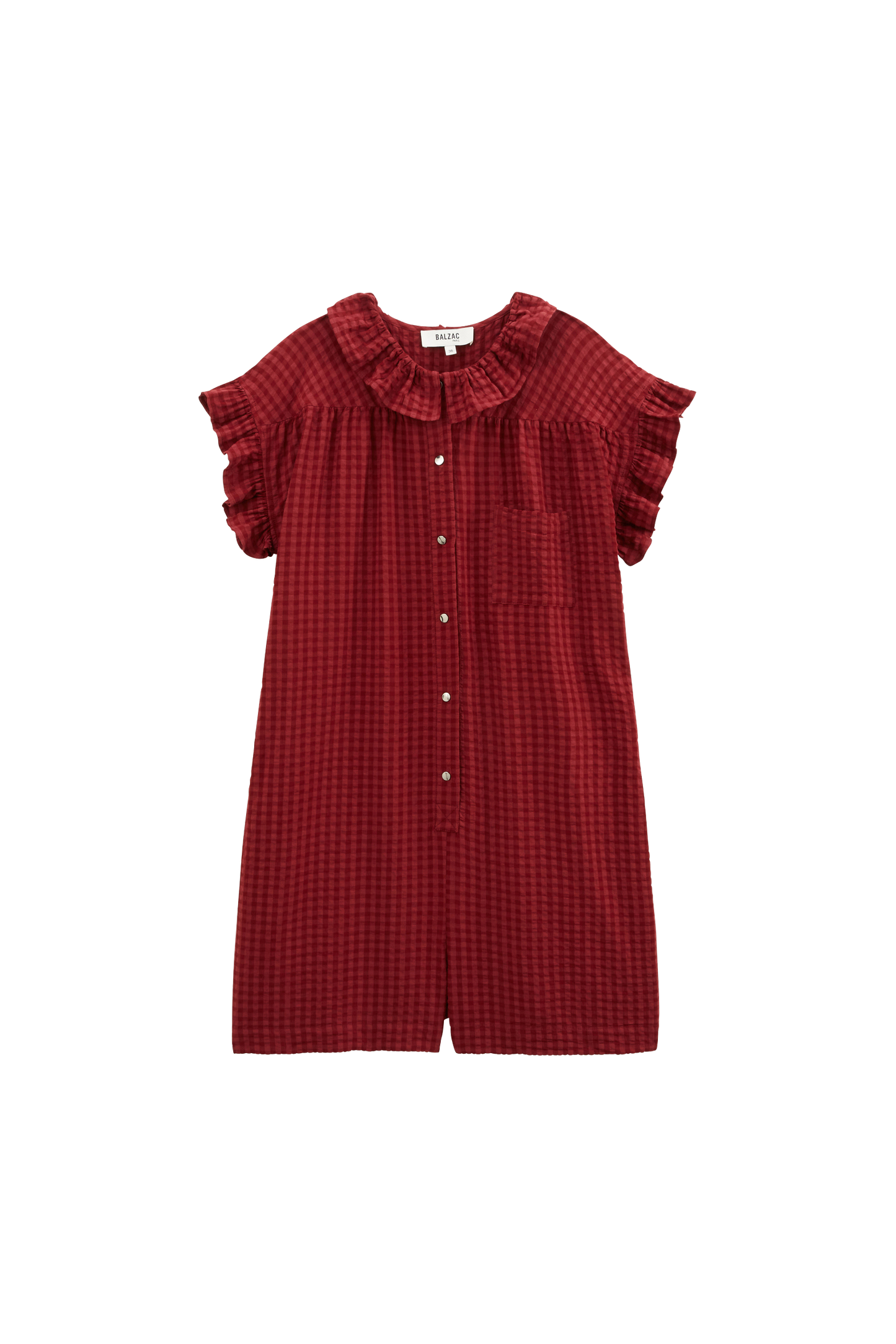 Bornéo burgundy gingham jumpsuit