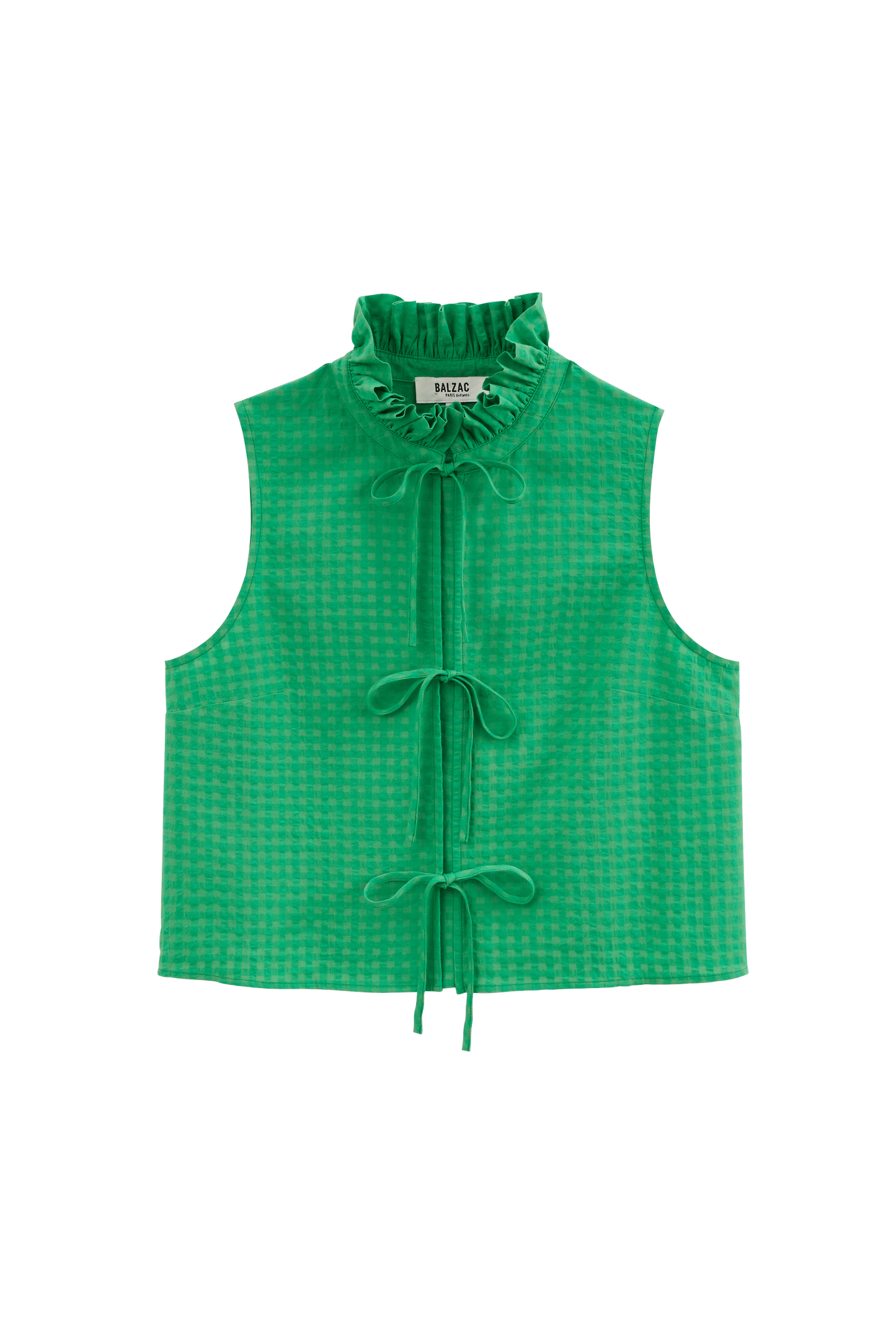 Top Gersende vichy vert pelouse