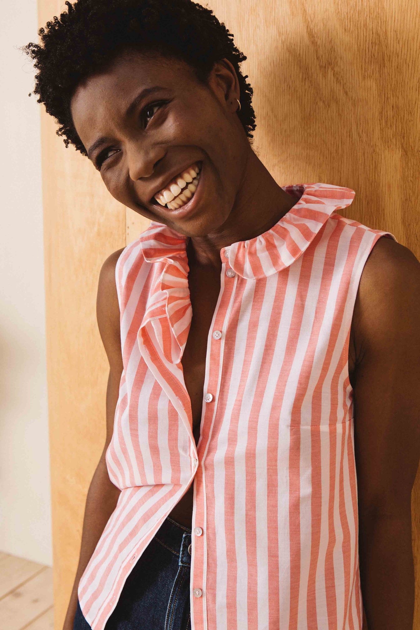 Adonis shirt with pink stripes